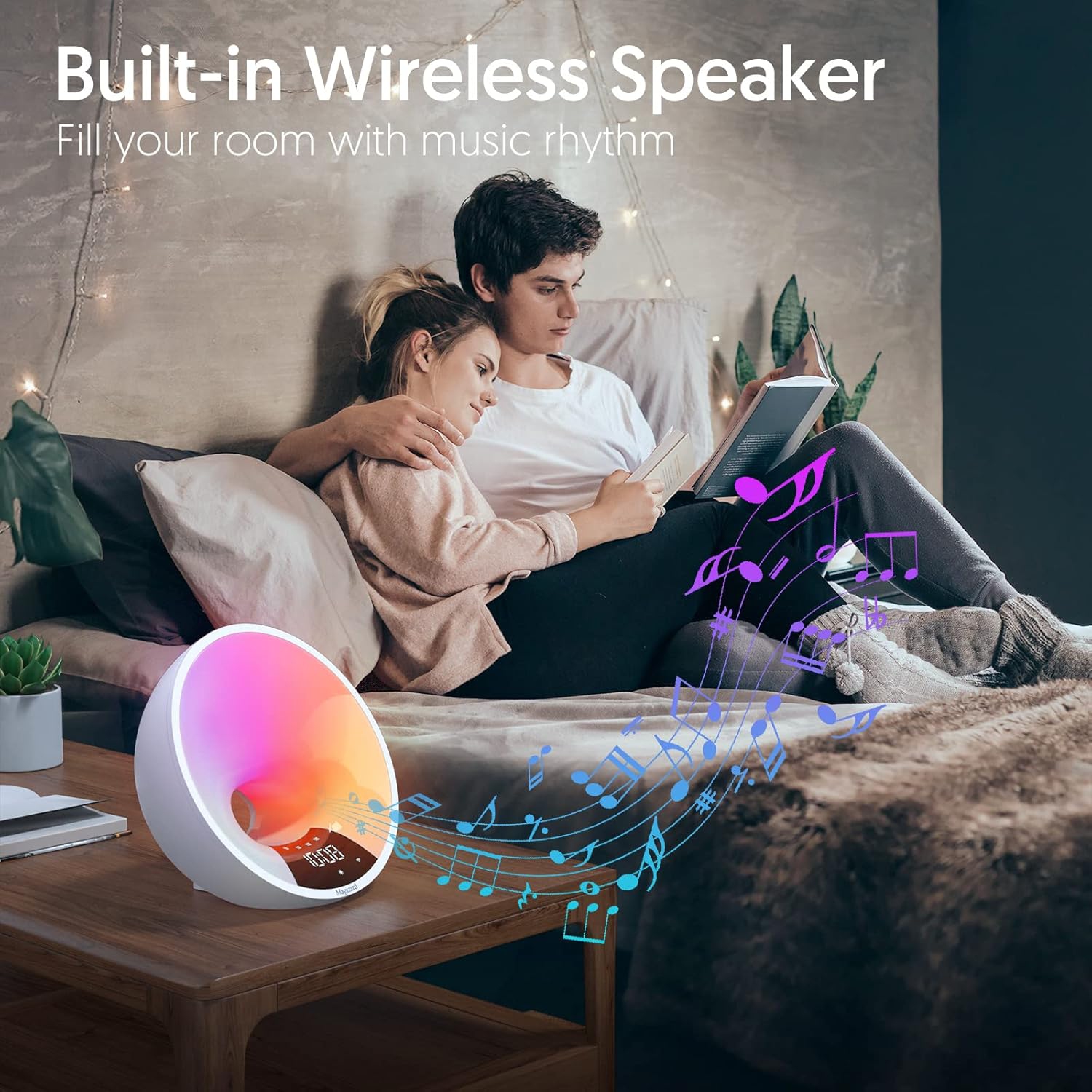 Sunrise Alarm Clock WiFi Smart APP Wake Up Clock Light Simulation Dual Alarm FM Radio Adjustable Light Bluetooth Bedroom Bedside