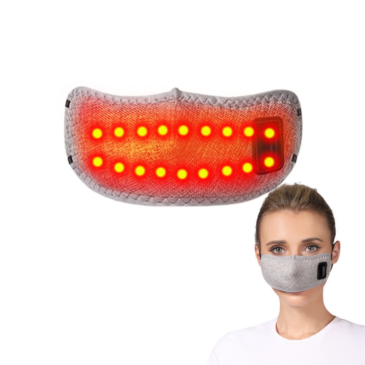 Red Light Therapy Hot Compress Nose Protector Anti-snoring Cold-Proof Constant Temperature Nasal Massage Nose Mask Electric Heating Moxibustion Nose