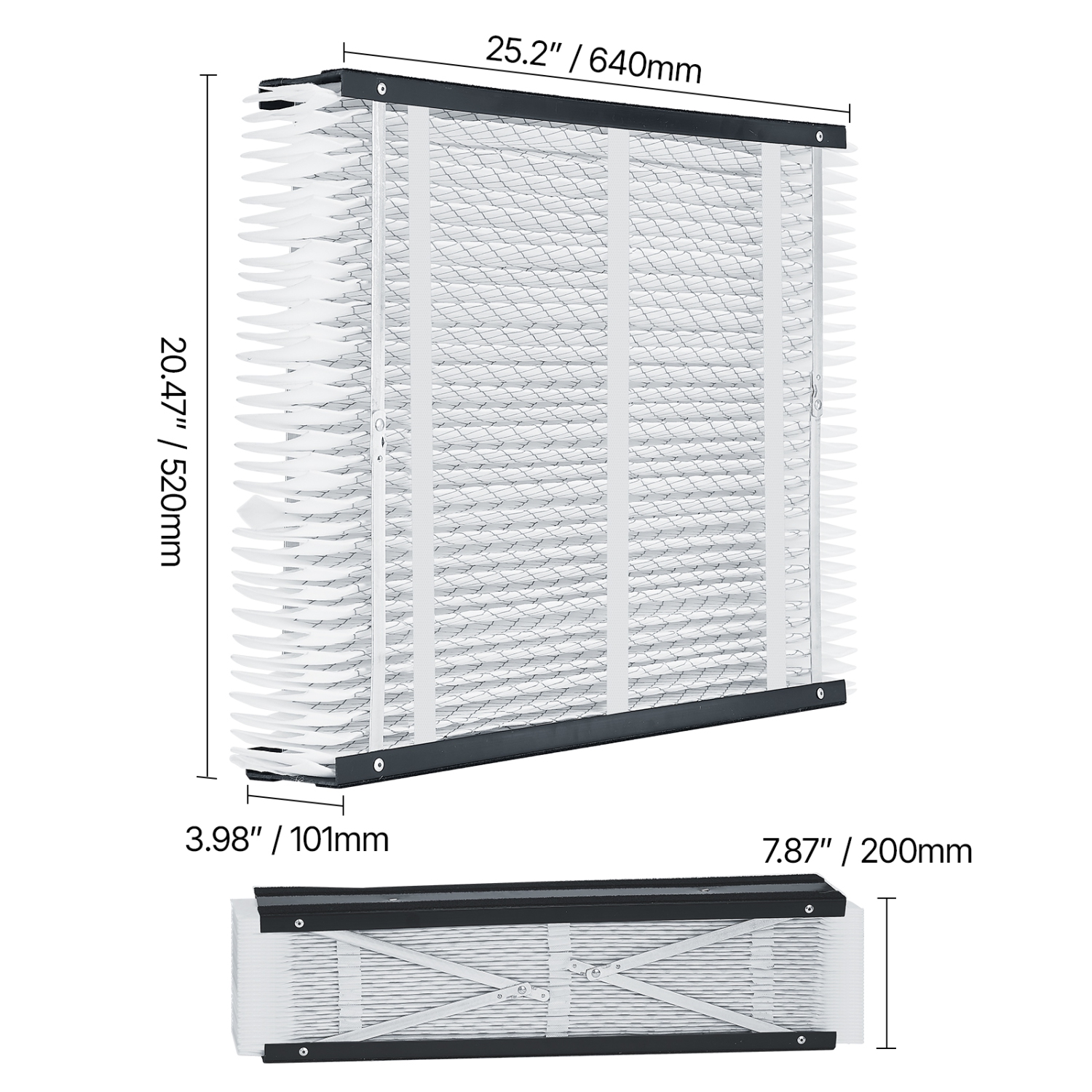 VEVOR 20 x 25 x 4 Furnace Filter, MERV 16 HVAC Ac Filters,12-Month Electrostatic Pleated, 2-Pack for Capturing Dust, Smog, Pet Dander