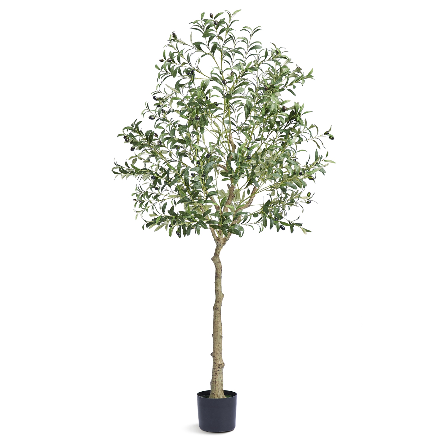 VEVOR 6 FT Tall Faux Olive Tree,Secure PE Material & Anti-Tip Tilt Protection Low-Maintenance Plant, Lifelike Green Fake Potted Tree for Home Office