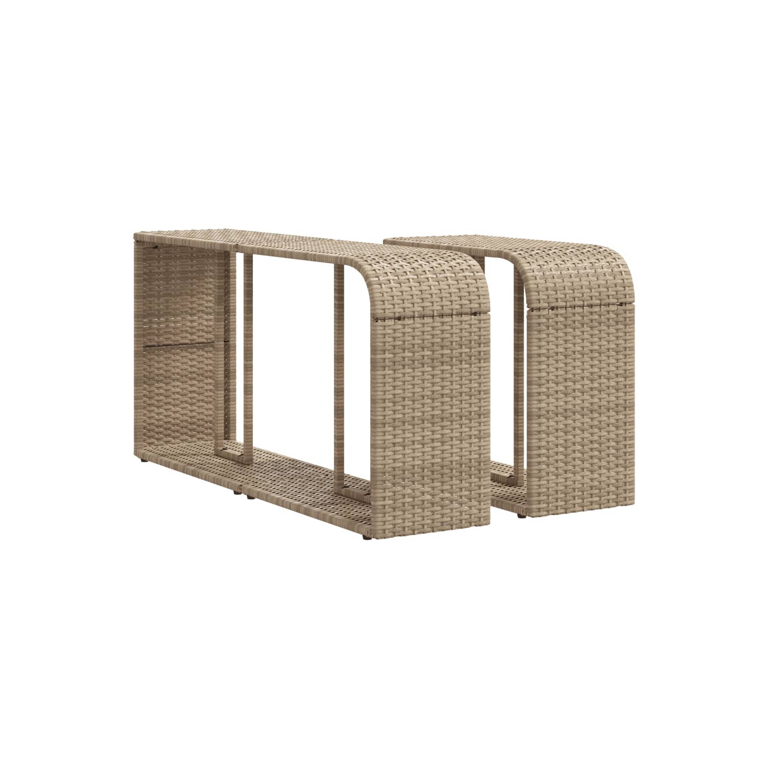 vidaXL Storage Shelves 2 pcs Beige Poly Rattan