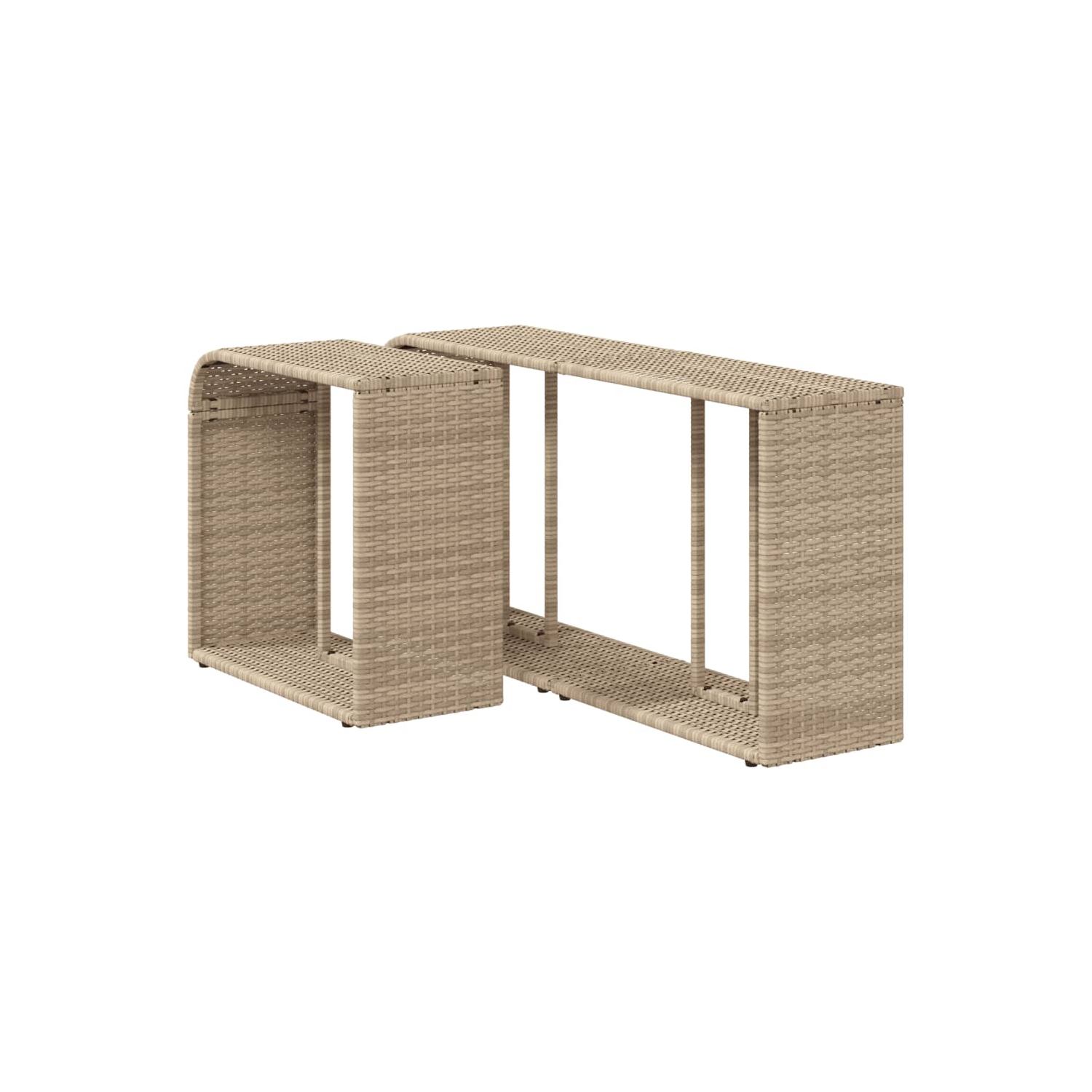 vidaXL Storage Shelves 2 pcs Beige Poly Rattan