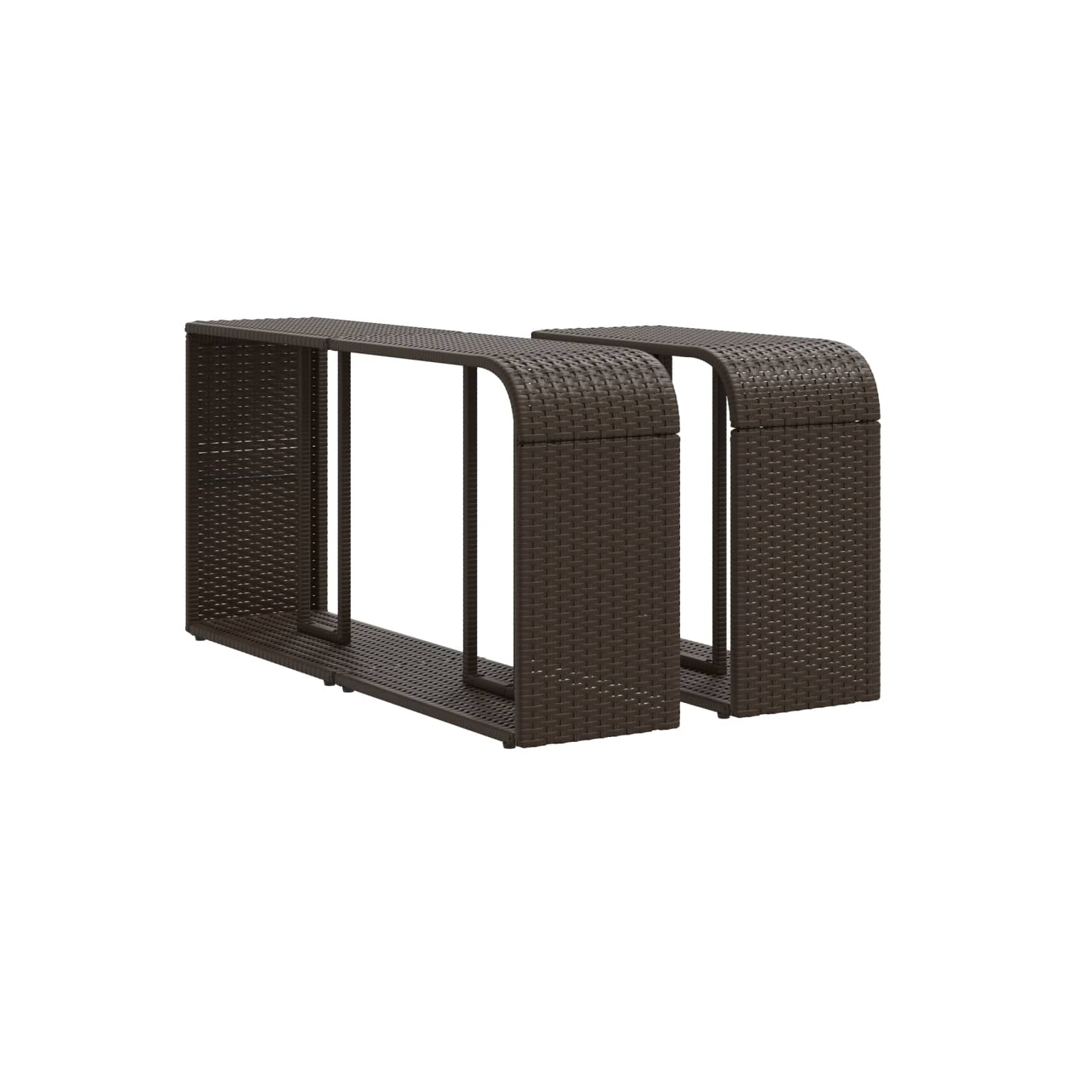 vidaXL Storage Shelves 2 pcs Brown Poly Rattan