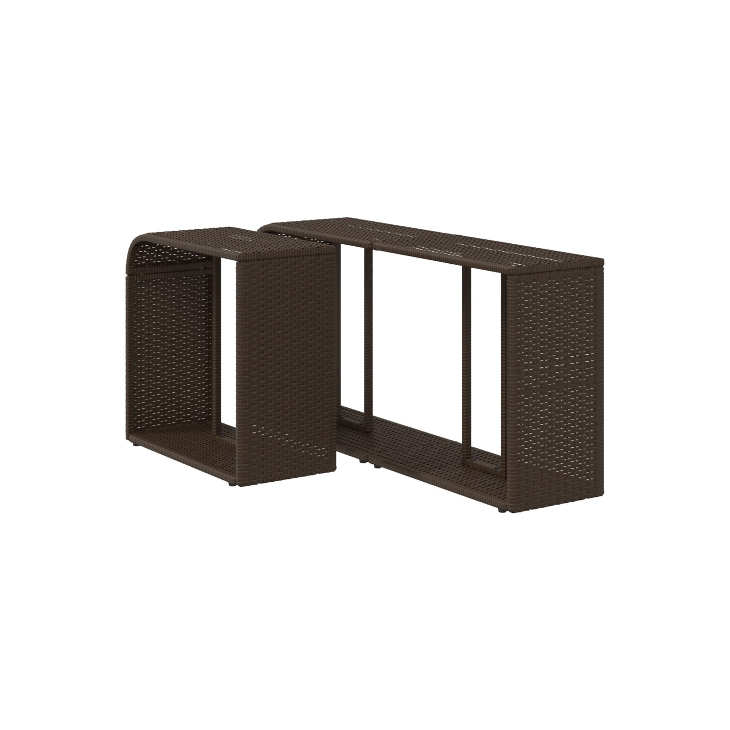 vidaXL Storage Shelves 2 pcs Brown Poly Rattan