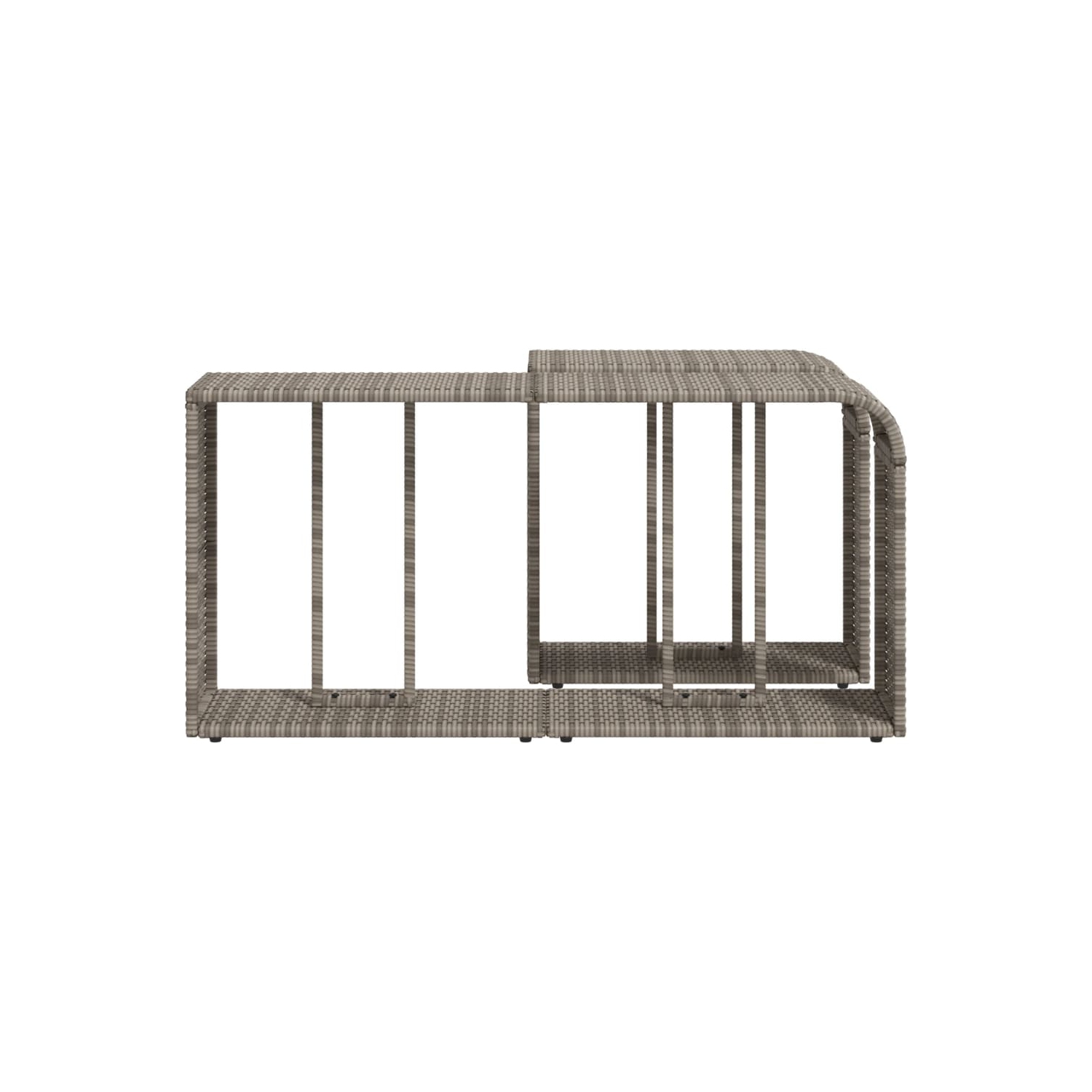 vidaXL Storage Shelves 2 pcs Grey Poly Rattan