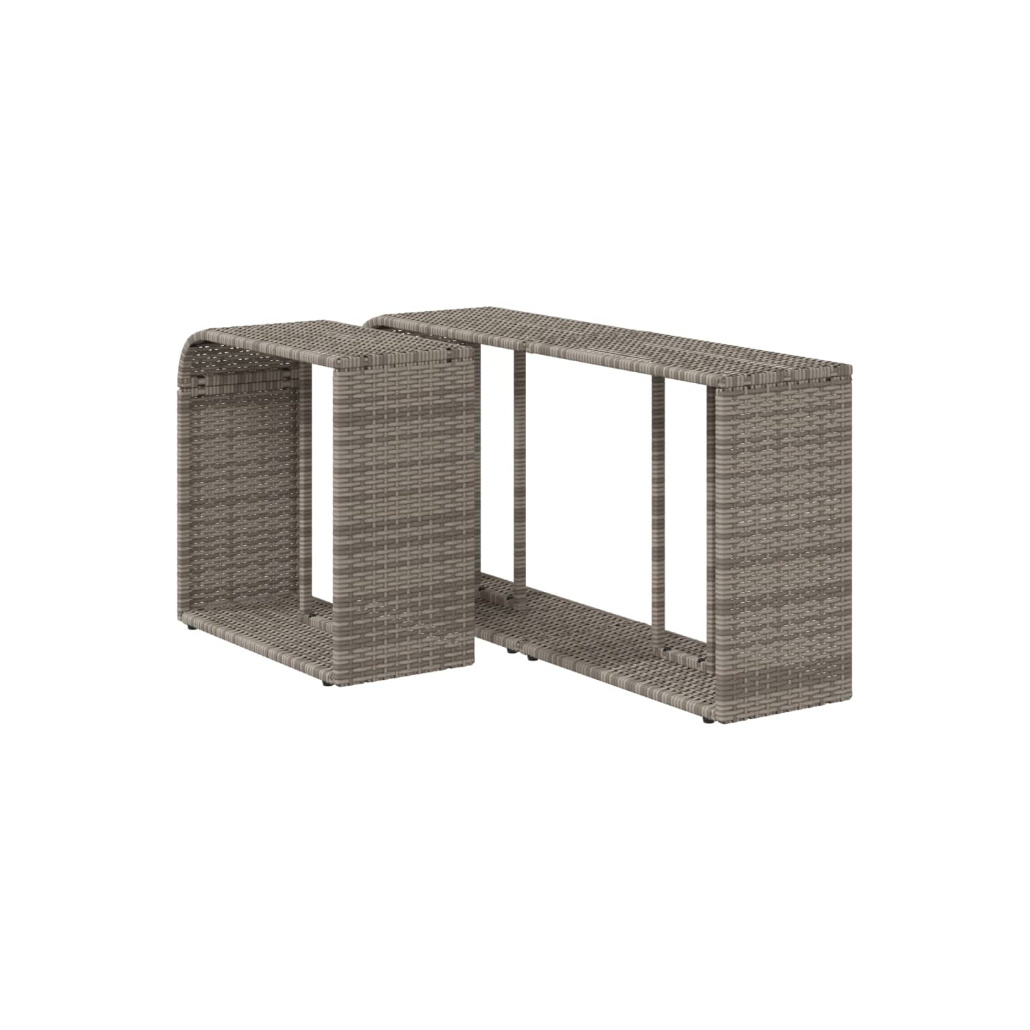 vidaXL Storage Shelves 2 pcs Grey Poly Rattan