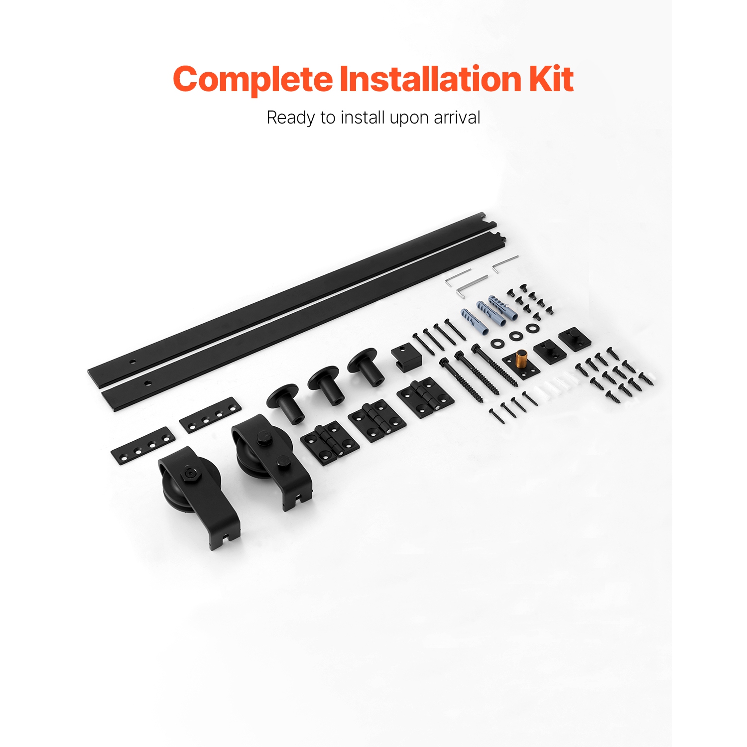 VEVOR 52" Bi-Folding Sliding Barn Door Hardware Track Kit, Top Mount Track Kit, Slide Smoothly, Easy to Install, Suitable for Two 24" Closet Pantry