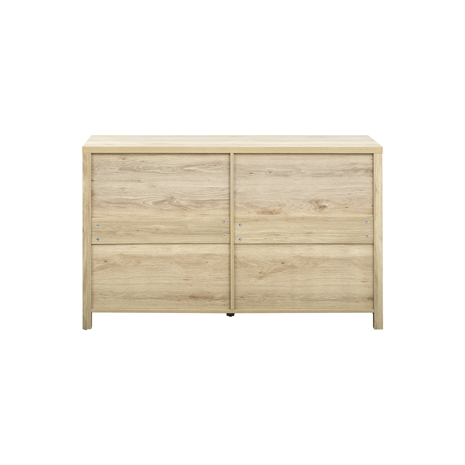 Buffet d'appoint cannelé de 55&nbsp;po avec rangement, 4 portes et tablettes ajustables Kepooman - Naturel