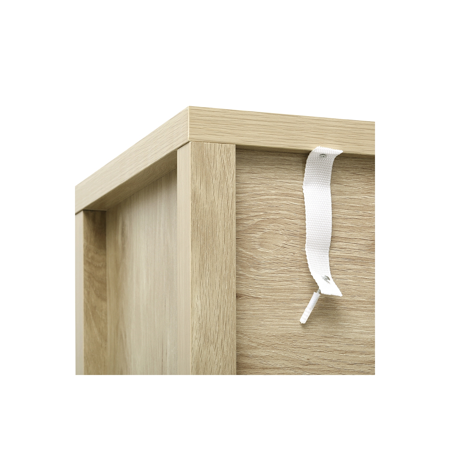 Buffet d'appoint cannelé de 55&nbsp;po avec rangement, 4 portes et tablettes ajustables Kepooman - Naturel