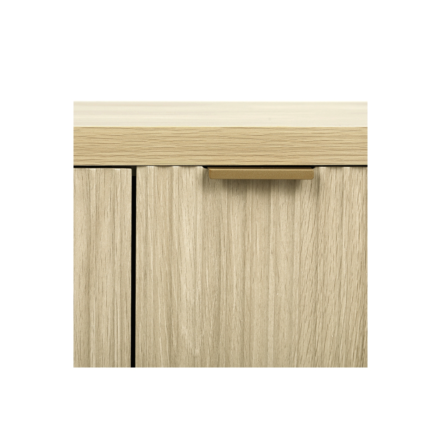 Buffet d'appoint cannelé de 55&nbsp;po avec rangement, 4 portes et tablettes ajustables Kepooman - Naturel