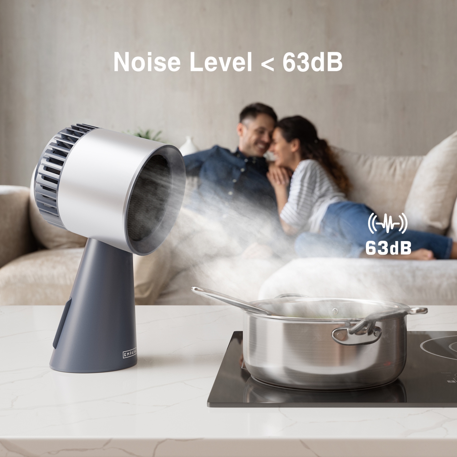 6.65-inch Portable Countertop Ductless Range Hood – Kitchen Stove 3-Speed Exhaust Fan - Workbench Air Purifier in Gray