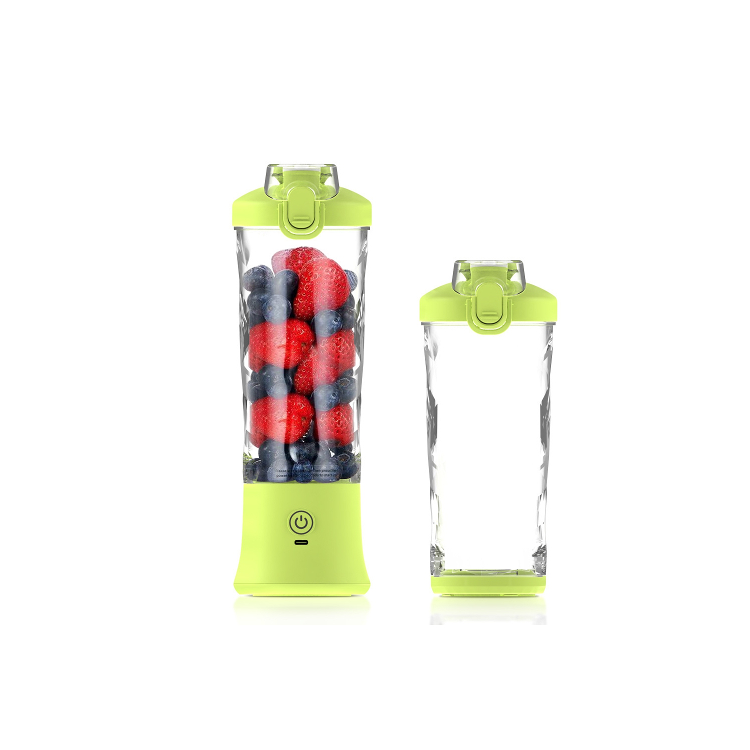 Nouvelle centrifugeuse, centrifugeuse 600&nbsp;ml grande capacité, robot culinaire multifonction rechargeable, mini mélangeur - Jaune fluorescent