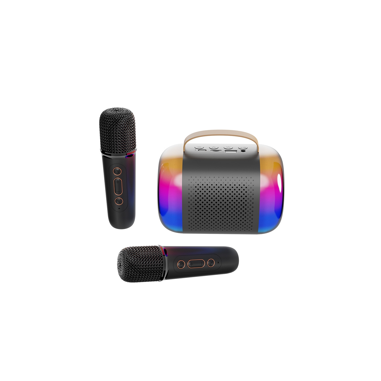 Hot selling Bluetooth speaker Portable mini karaoke microphone speaker Children's karaoke home small KTV Bluetooth speaker - Y5 dual microphone