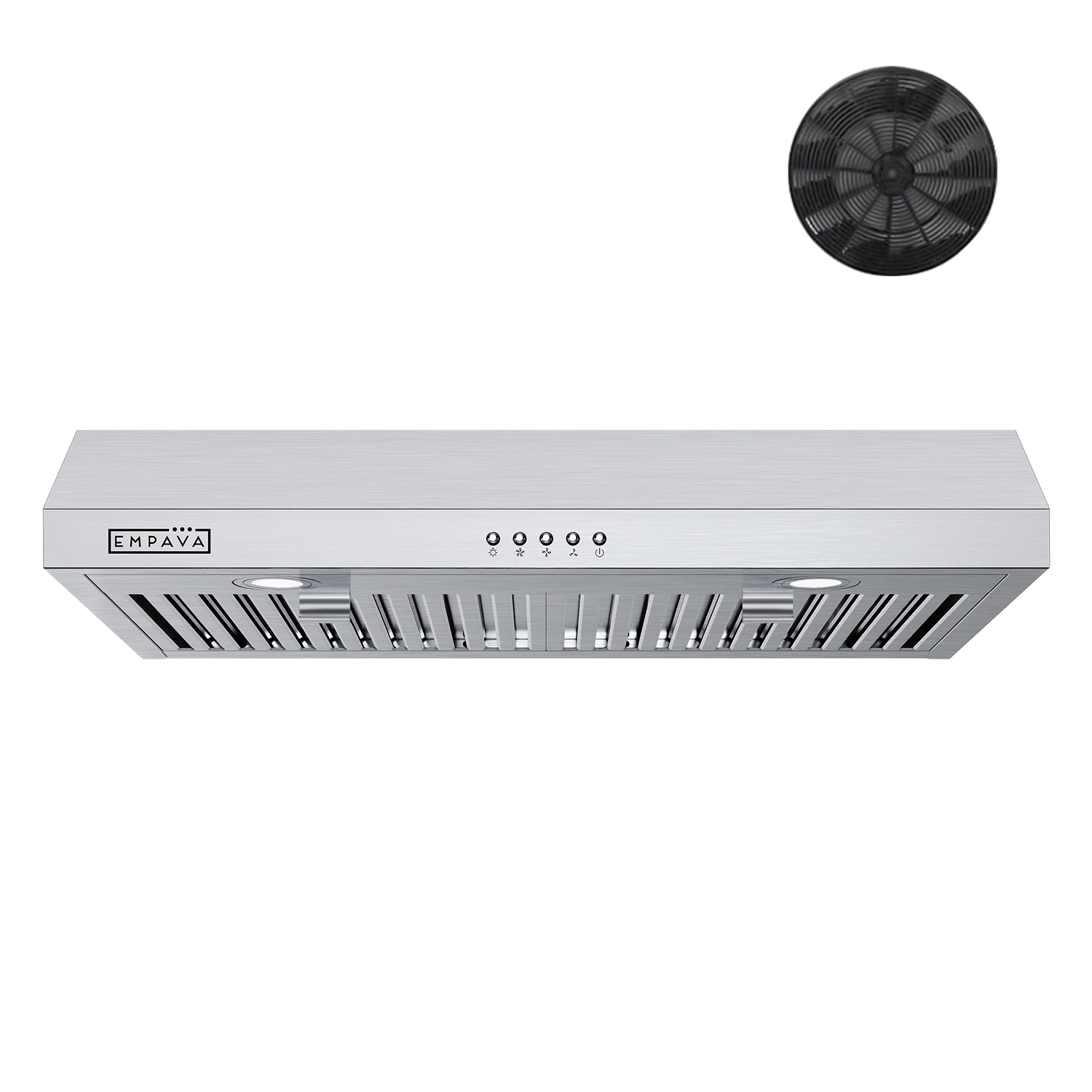 Ultrathin Series 30 in. 300 CFM Ductless Under Cabinet Range Hood for Compact Kitchen with Push Button Controls - Carbon filter – 3 Speeds Fans in
