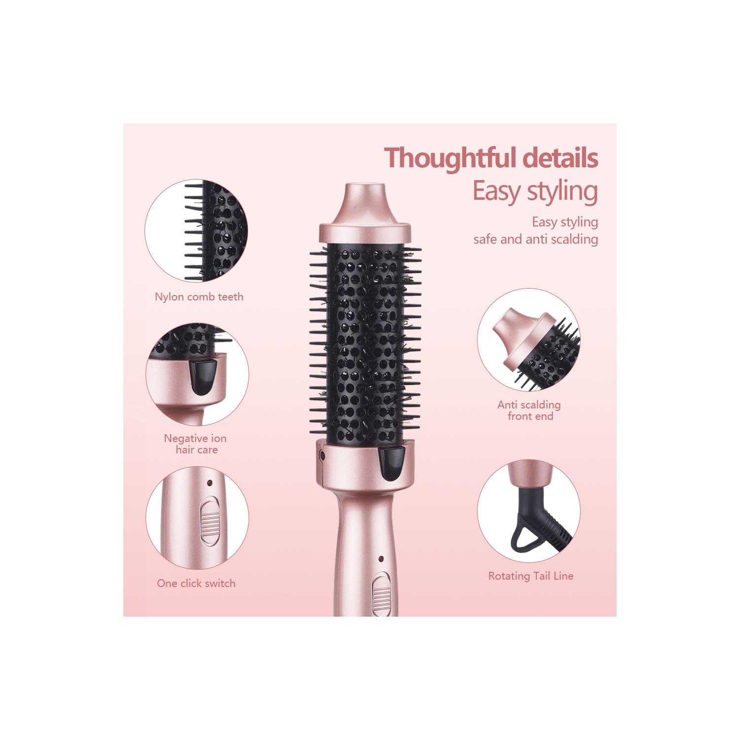 Fer plat multifonction Séchoir coiffant électrique Peigne à air chaud Brosse sèche-cheveux Volumizer Séchoir séchoir à cheveux Peigne tout-en-un
