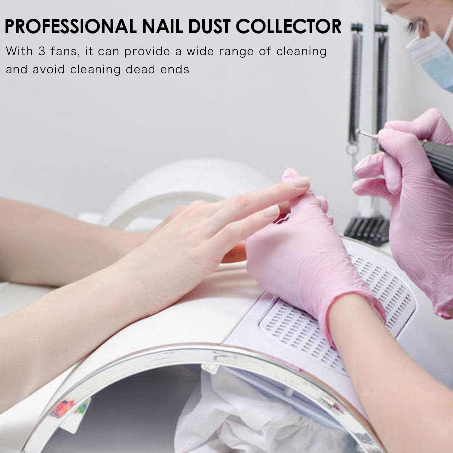 Nail Dust Collector Powerful Nail Vacuum Dust Collector,Nail Dust Vacuum Cleaner Dust Extractor for Poly Nail,Dust Suction Machine Manicure Dust