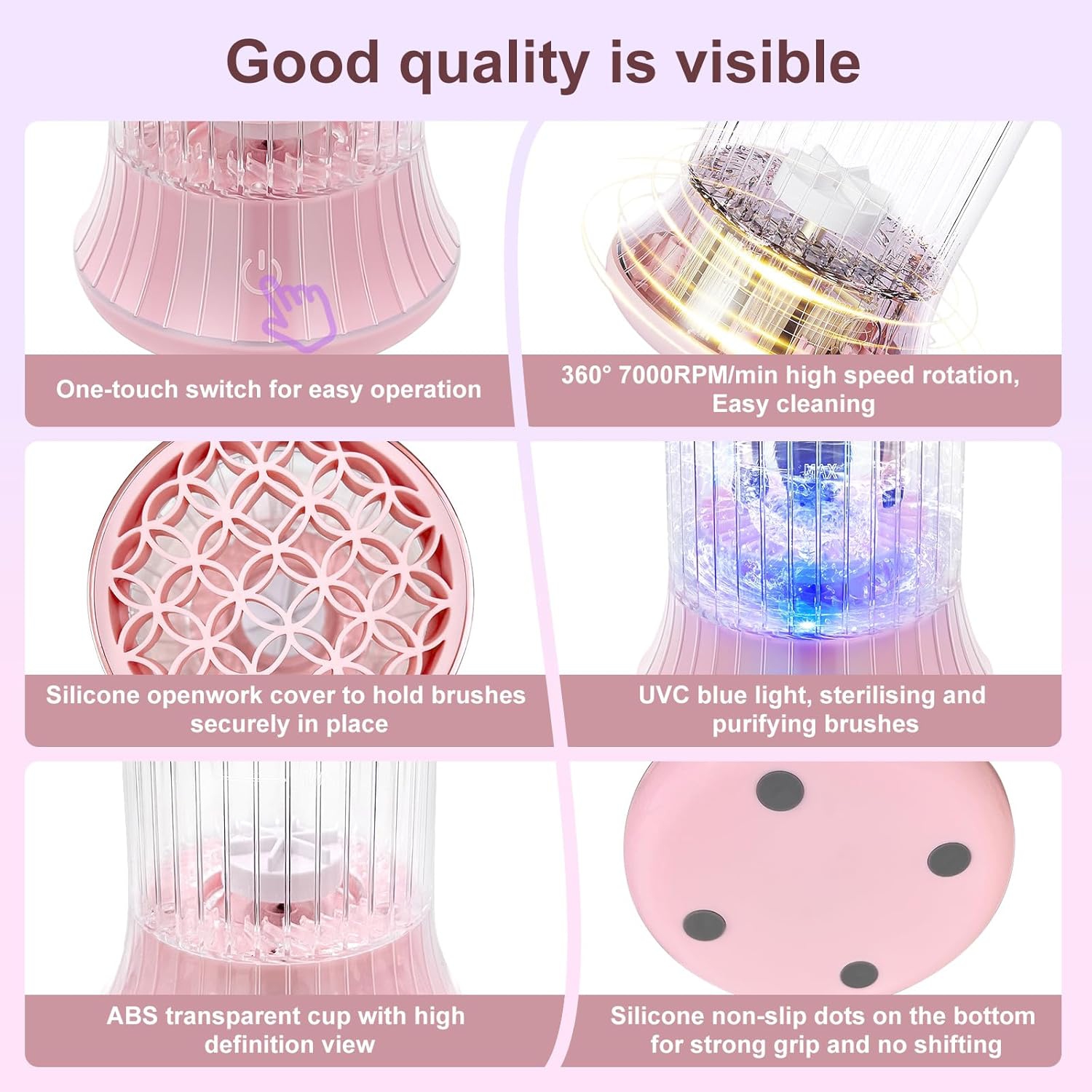 Electric Makeup Brush Cleaner Machine,High Speed Fast Cleaning Plug-in Power Cleaner for Makeup Brushes & Sponges,Cosmetic Brush Cleaner for Home Use