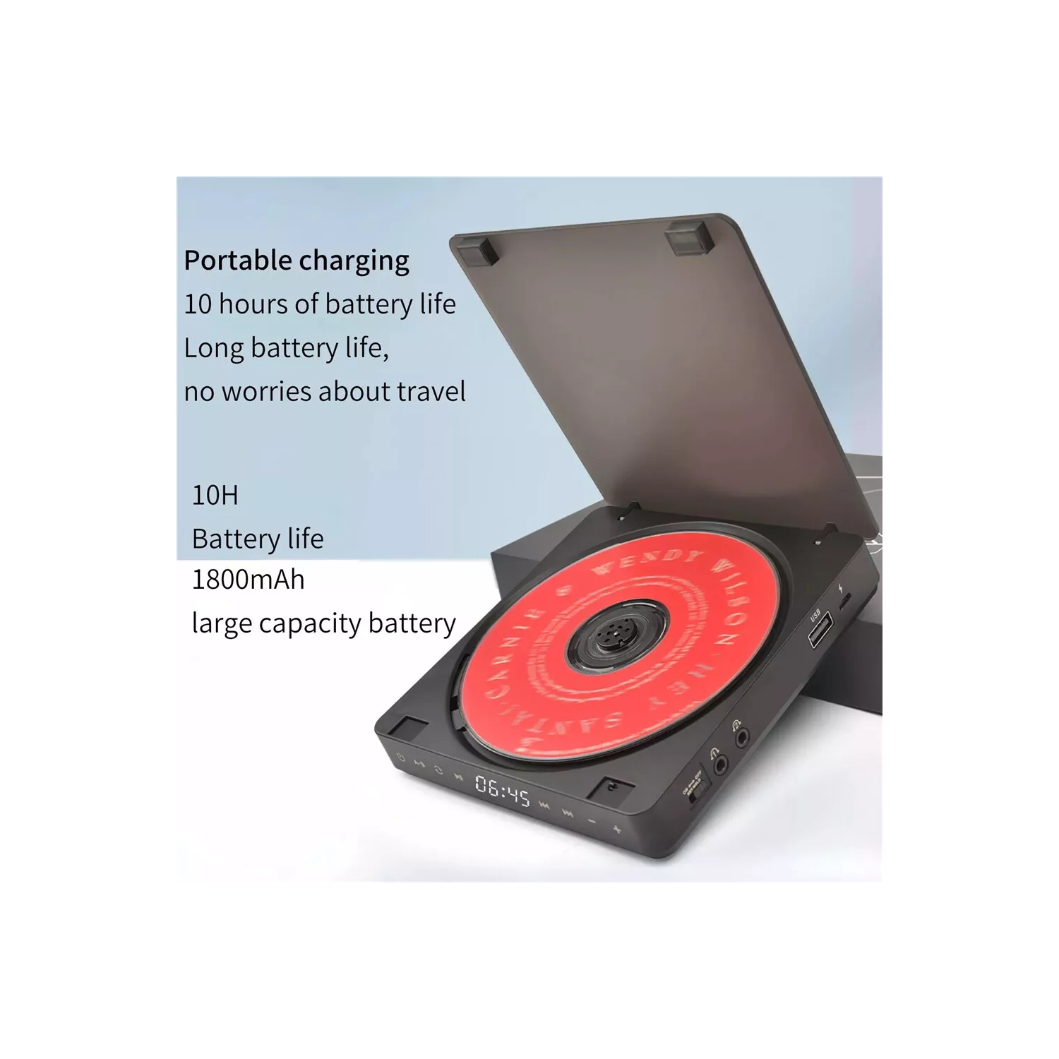 Personal Portable MP3 Music Walkman CD Player Rechargeable with Anti-slip Earphones