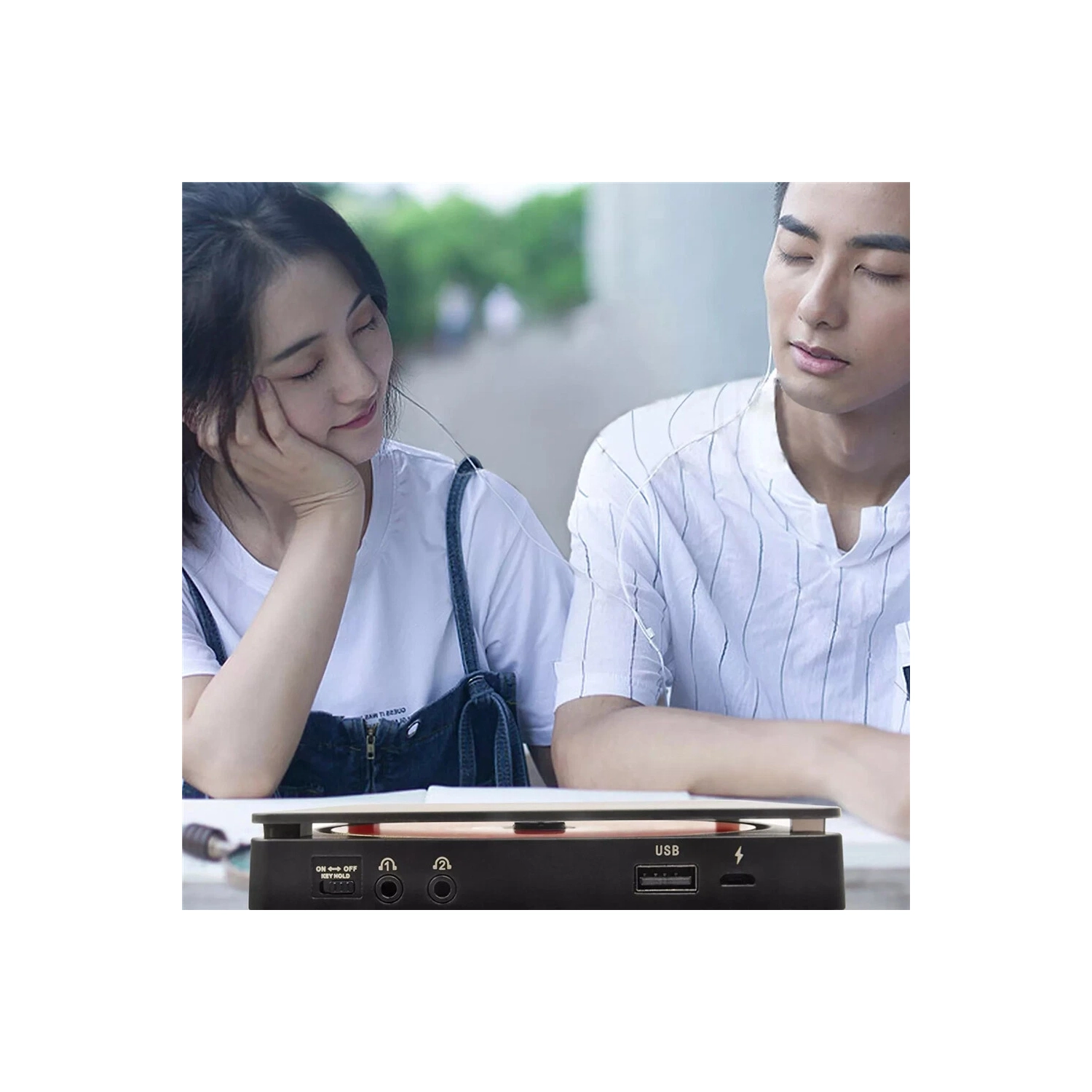 Personal Portable MP3 Music Walkman CD Player Rechargeable with Anti-slip Earphones