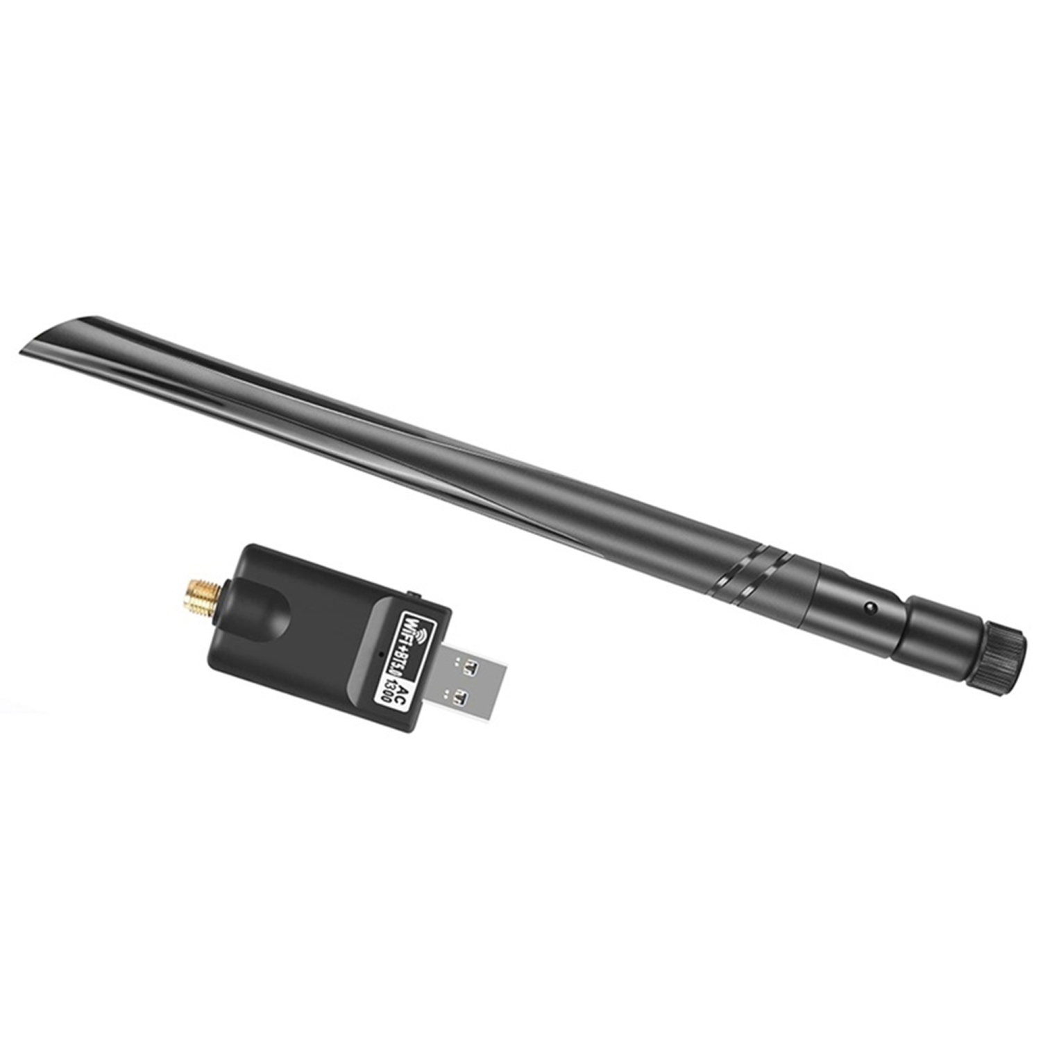 AQVIN AC 1300Mbps Mini Wireless Wi-Fi Adapter | Dual Band 2.4GHz/5GHz | Bluetooth 5.0 | High-Gain 5dBi Antenna - Suitable for Desktop PC, Laptops