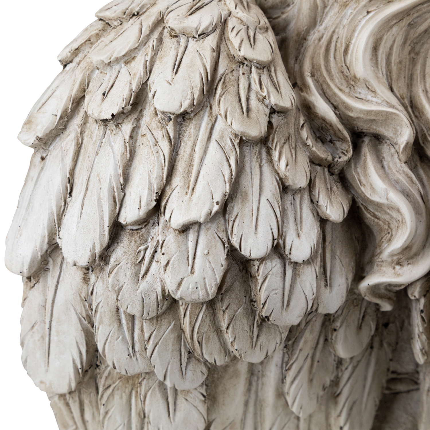 Statue chérub à genoux, 14&nbsp;po, beige