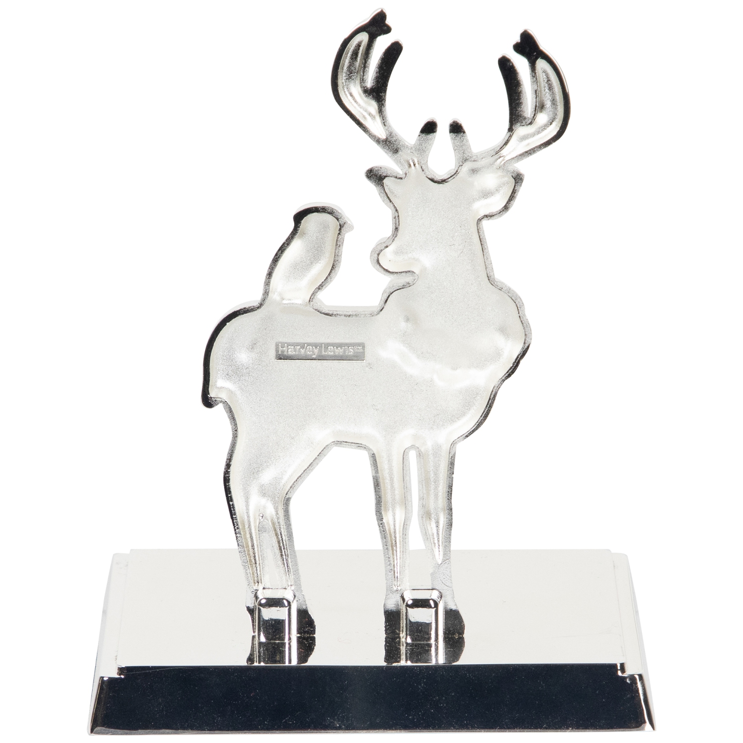 Reindeer Wearing Wreath with Cardinal Christmas Stocking Holder - 4.75"