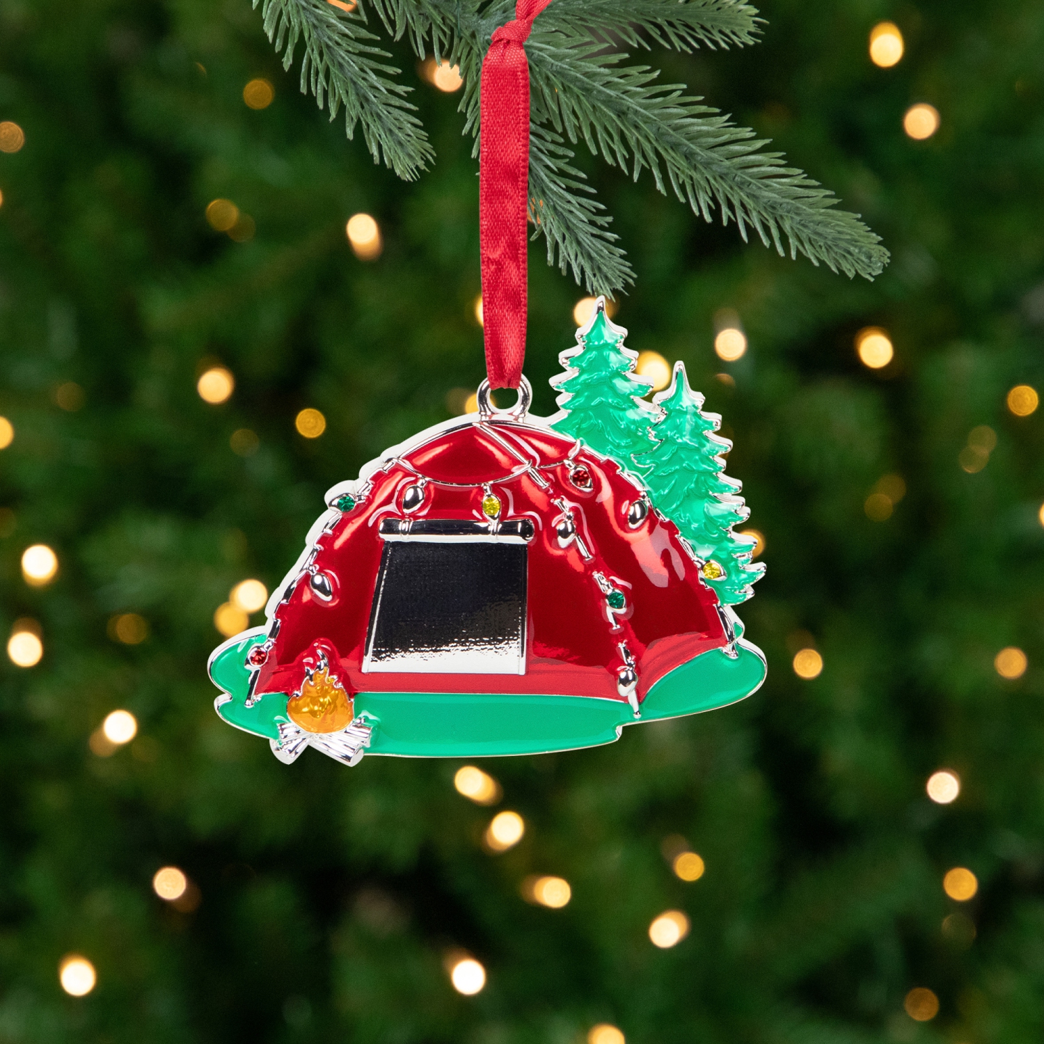 Tente de camping avec feu de camp - 3,25&nbsp;po