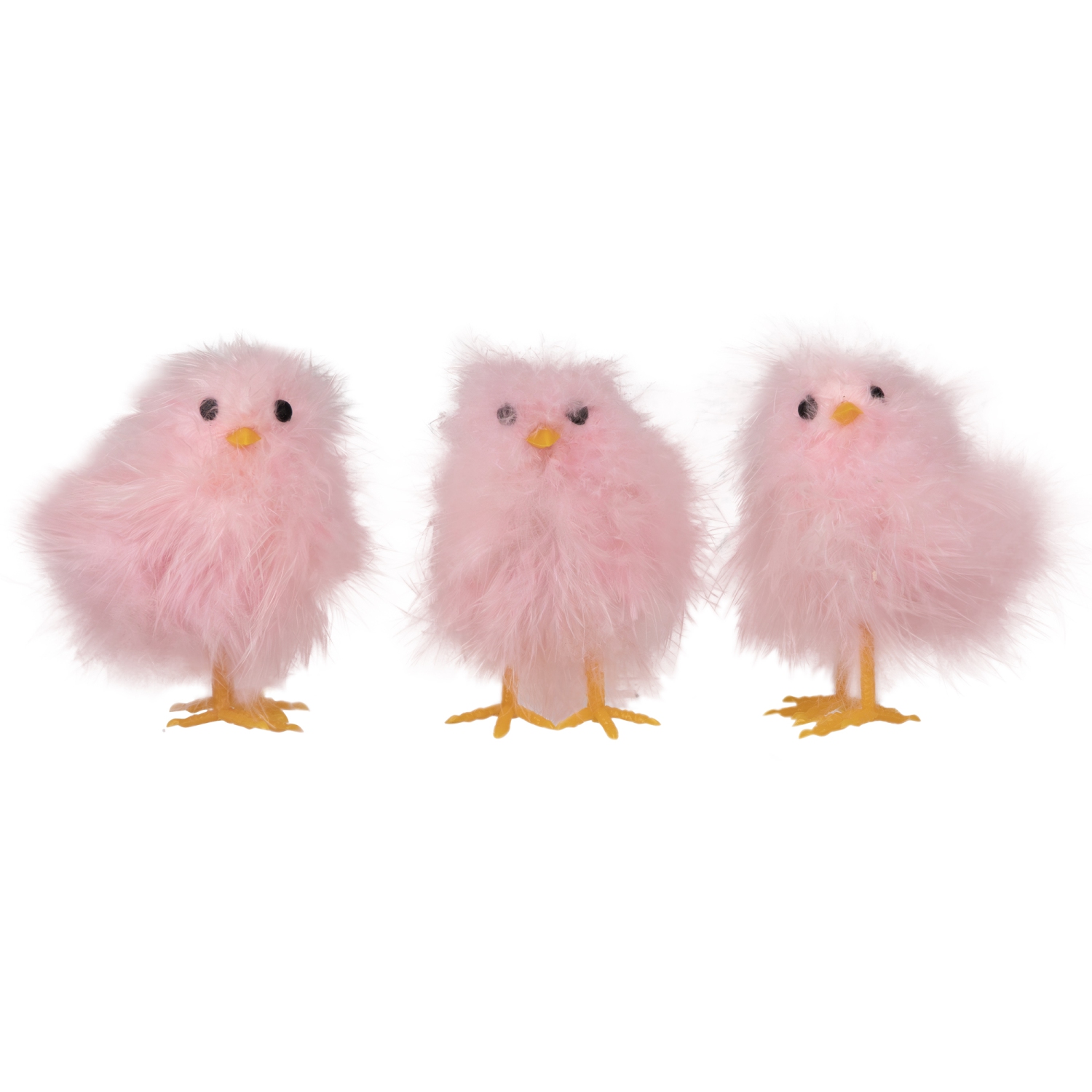 Furry Chicks Easter Figurines - 3.25" - Pink - Set of 3