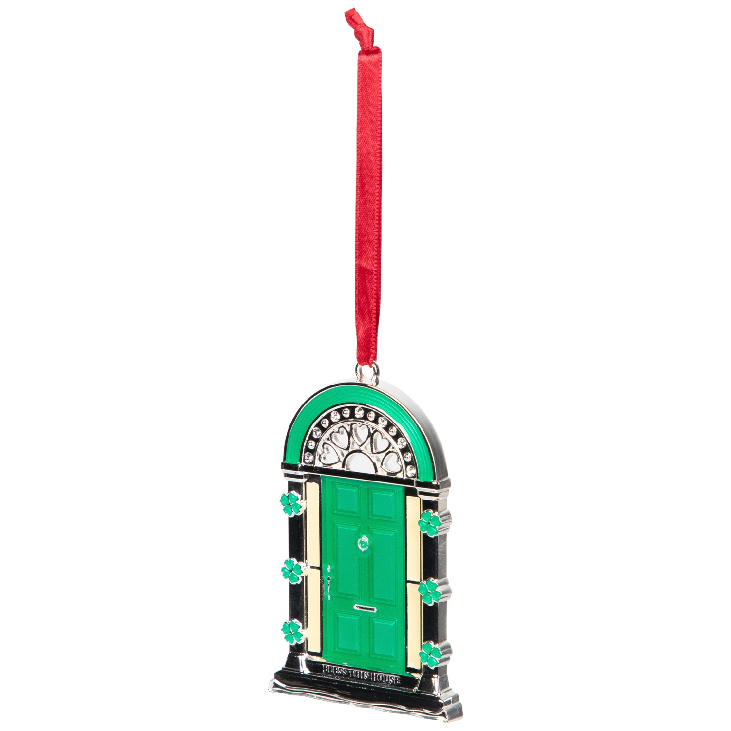 Bless This House Irish Shamrock Door Christmas Ornament - 3.75"