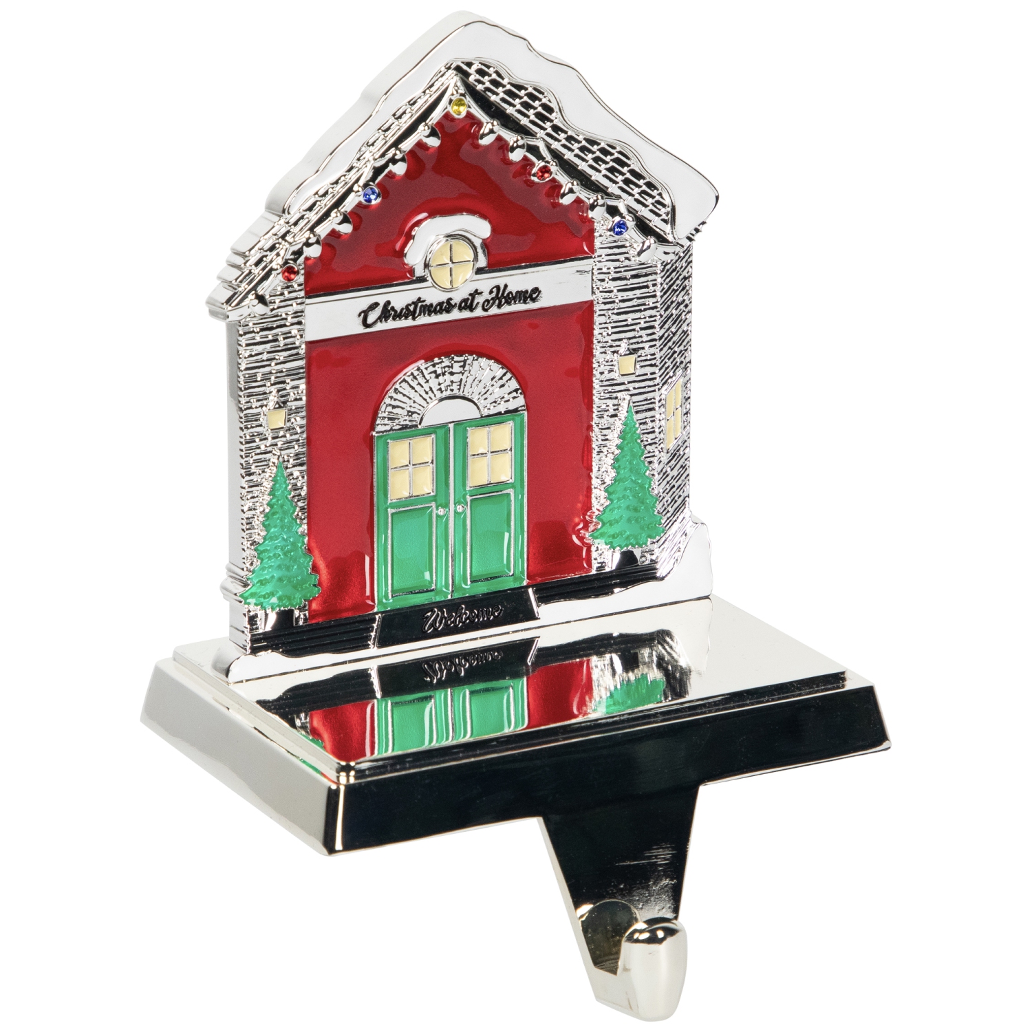 Welcome Christmas At Home House Stocking Holder - 4.5"