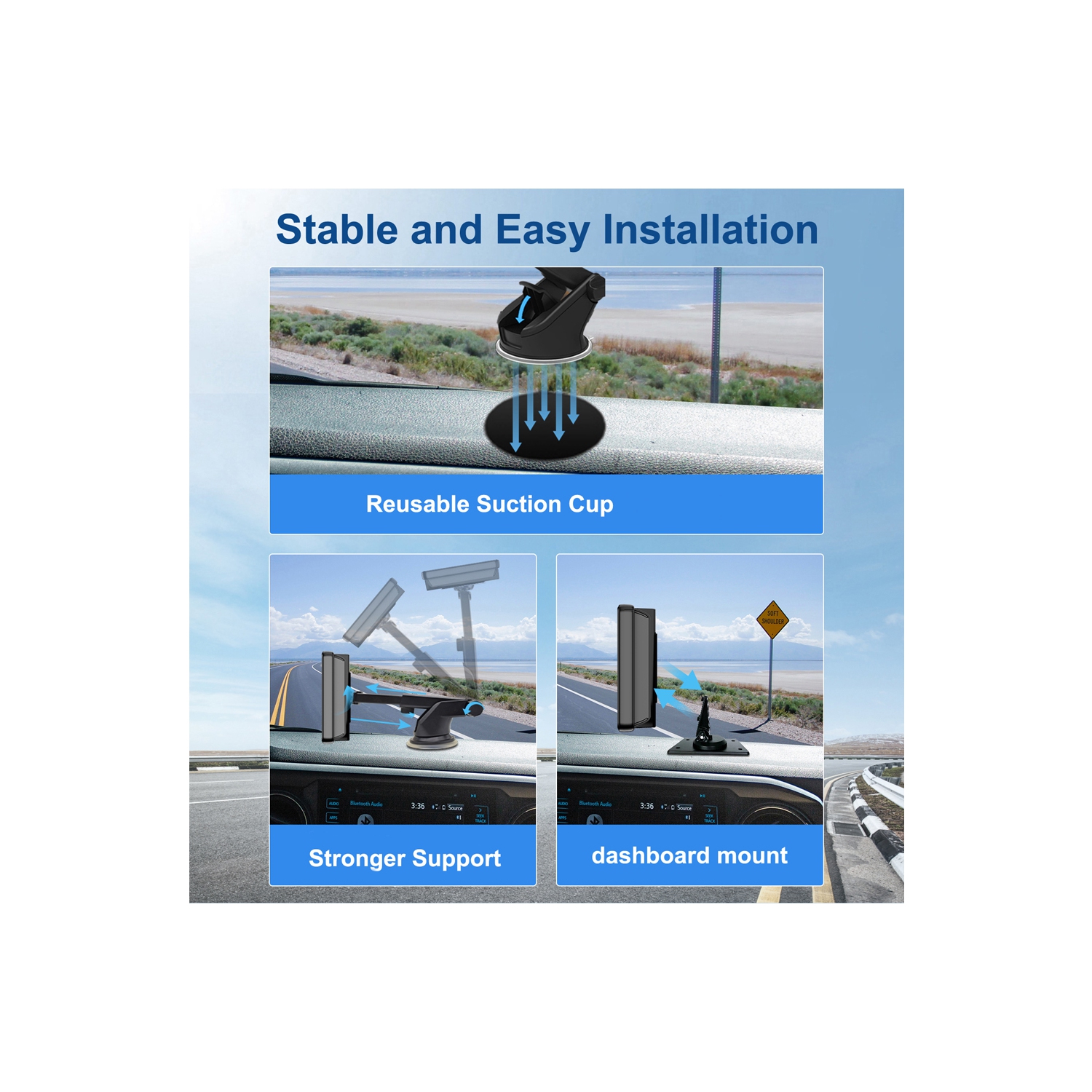 Multimédia 8.1 po Écran tactile Portable sans fil CarPlay et Android Auto avec caméra de recul, haut-parleur et microphone intégrés pour l'auto