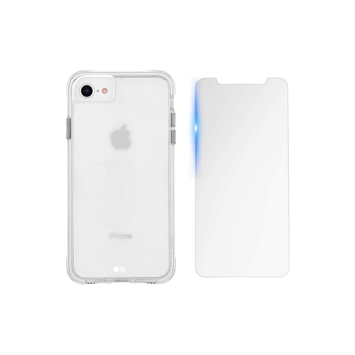 Case-Mate – Étui et protecteur d'écran pour iPhone 8 – Ensemble de protection – Étui transparent Tough + protecteur d'écran en verre – Transparent