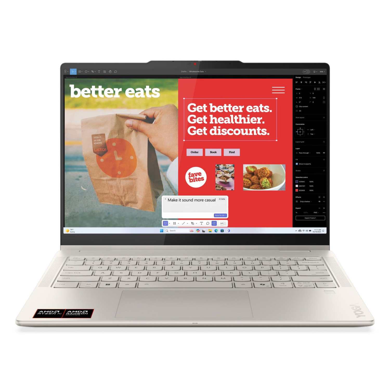 Portable 7 2-en-1 Yoga de Lenovo, verre 14&nbsp;po, Ryzen AI 5340, 16&nbsp;Go, disque SSD 1&nbsp;To