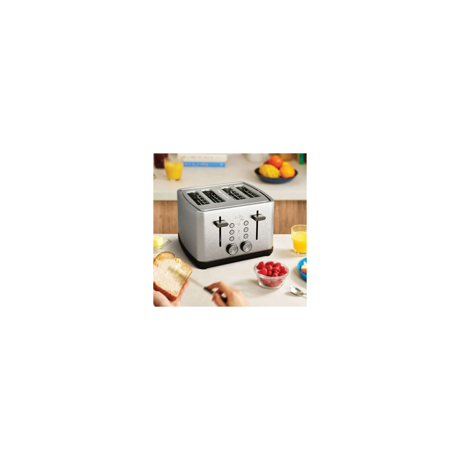 Refurbished - Bella Pro Toaster - 4-Slice - Stainless Steel