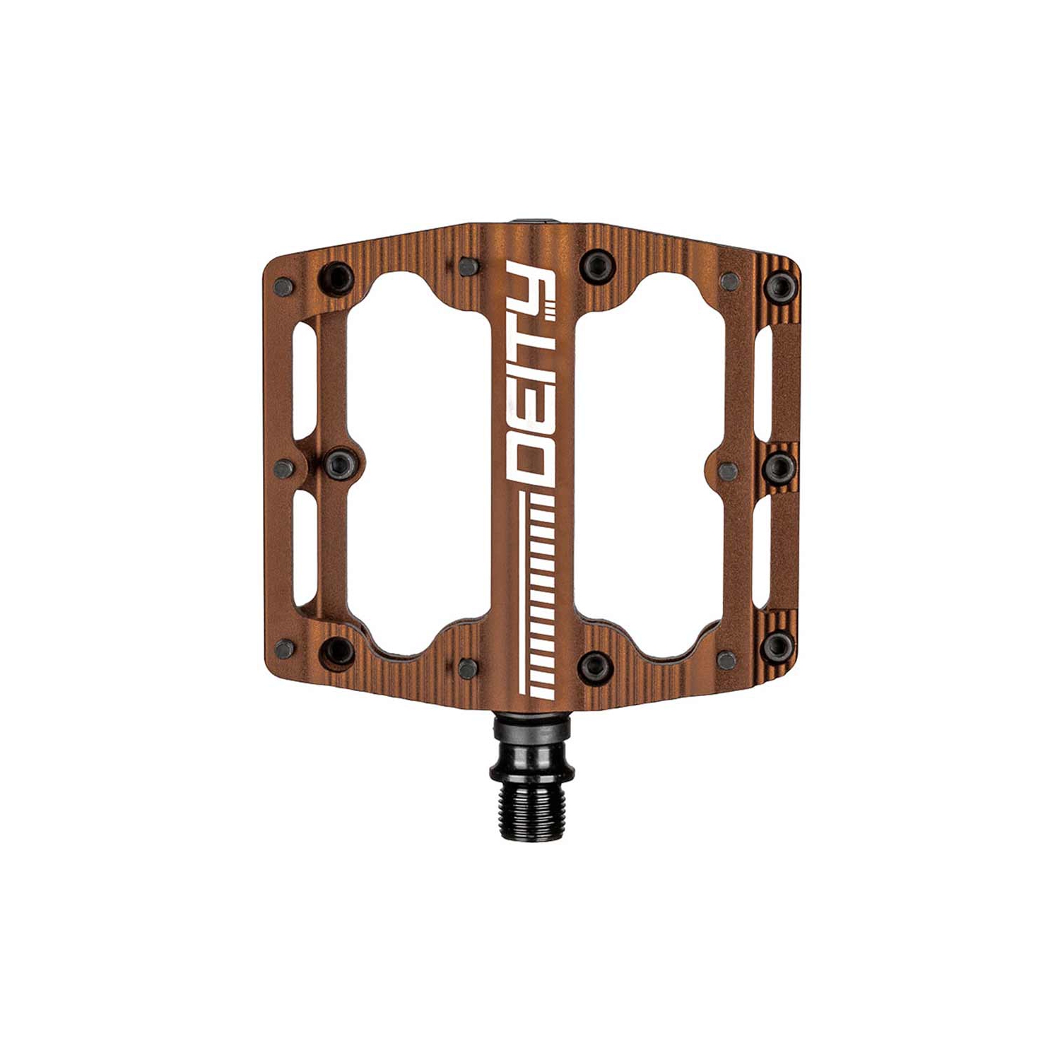Deity, Black Kat, pédales à plateforme, corps&nbsp;: Aluminium, Axe&nbsp;: CR-Mo, 9/16'', bronze, paire
