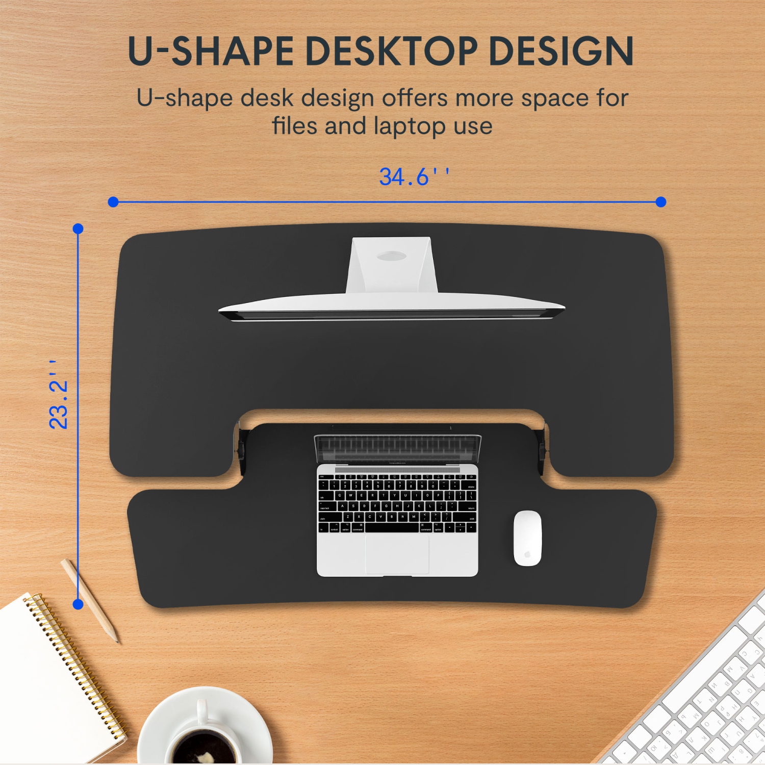 FlexiSpot 35in Standing Desk Converter, Black