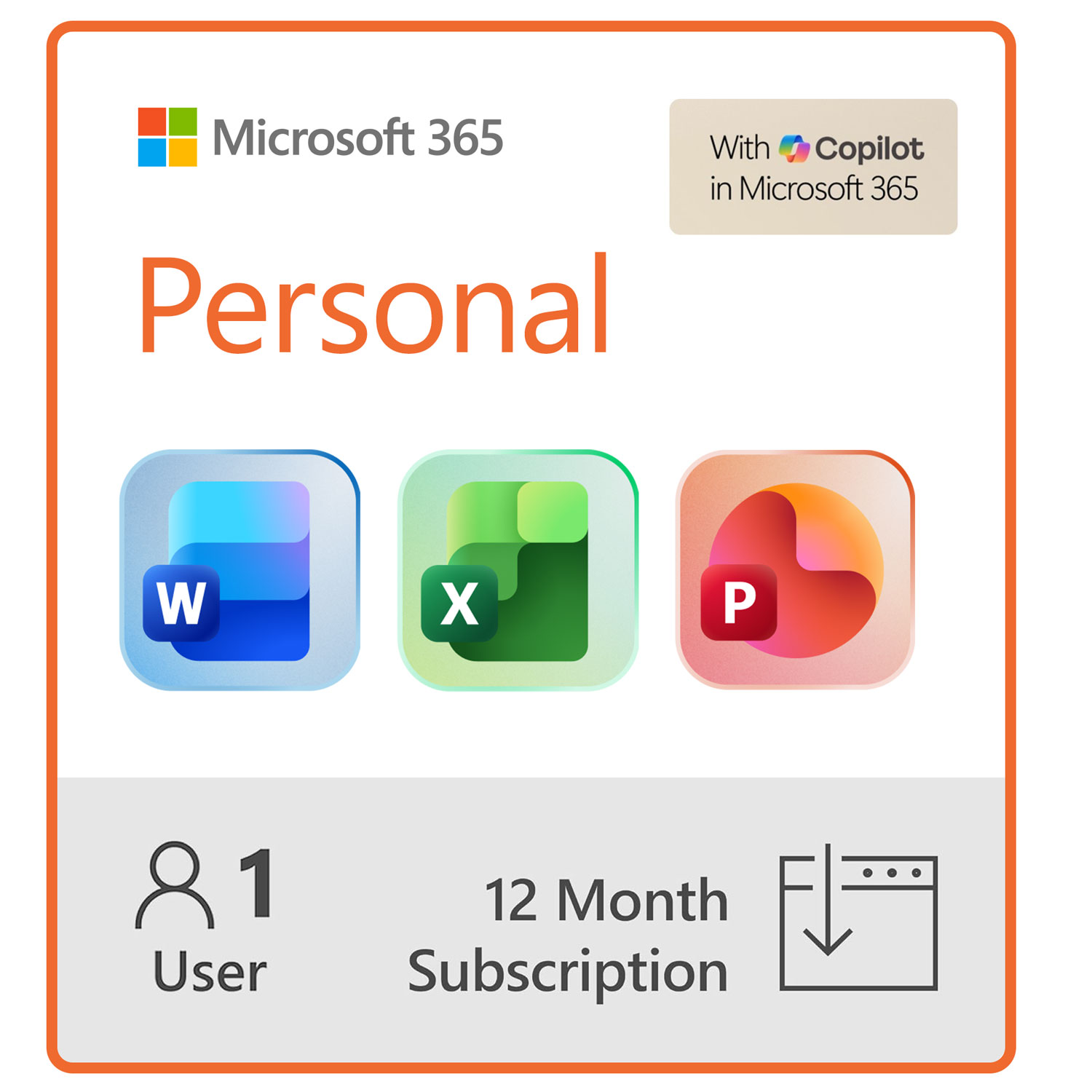 Microsoft 365 Personal - 1 User - 12 Months + 3-Months* - Bilingual - Digital Download
