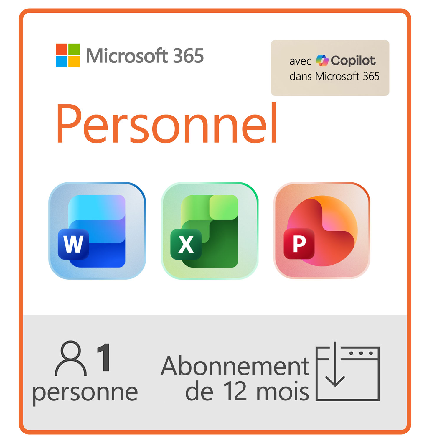 Microsoft 365 Personal - 1 User - 12 Months + 3-Months* - Bilingual - Digital Download