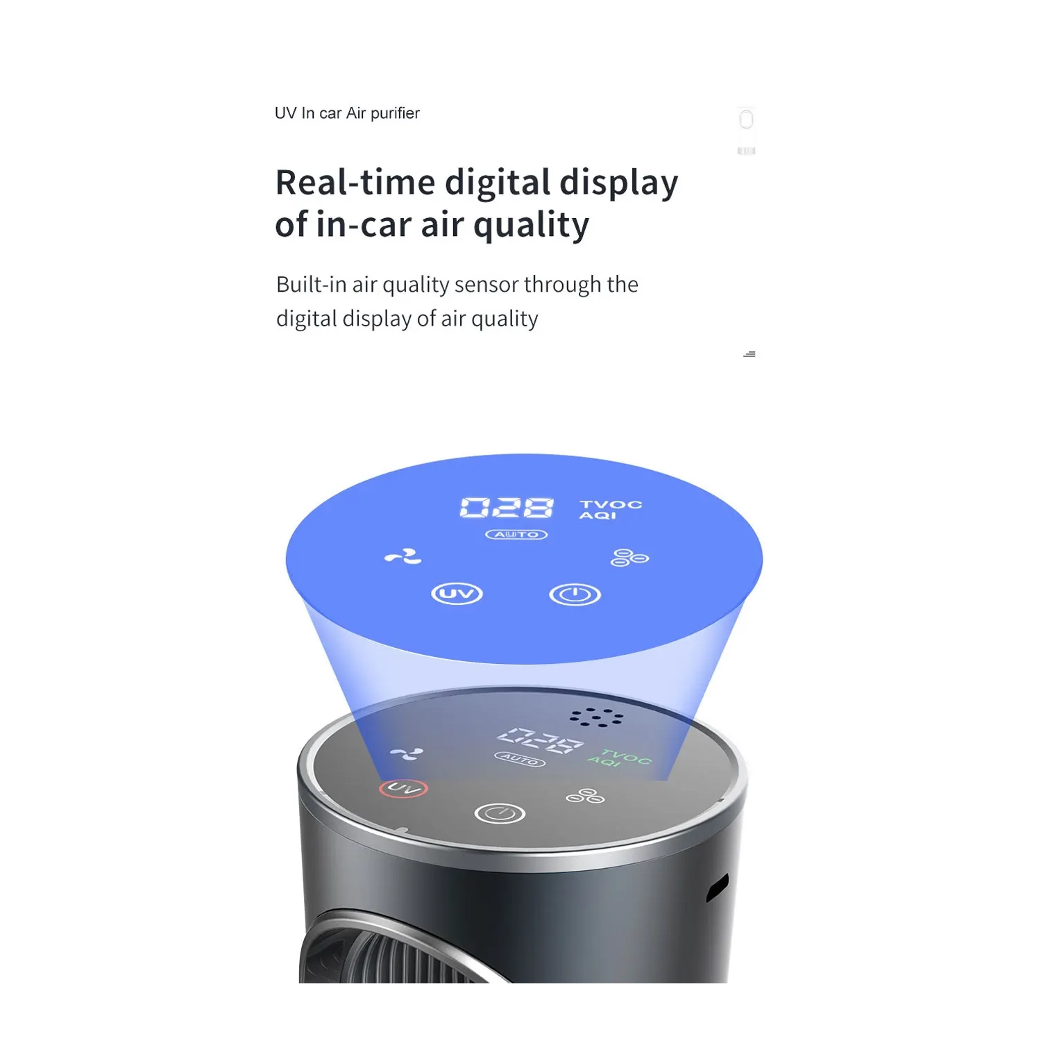 UVC Air Purifier Negative ions Ozonizer Portable Air Disinfectant Car Interior Cleaner Deodorant for Cars Vehicle Sterilizer