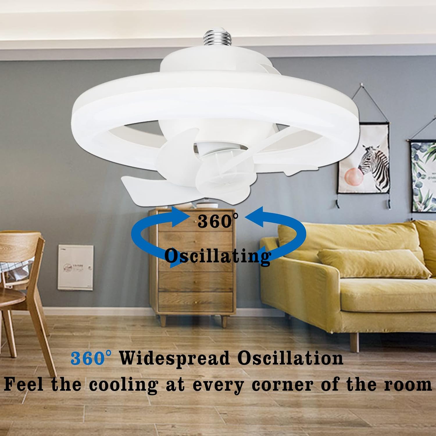 10 Inch Ceiling Fan with Lights and Remote, Ceiling Fans with Light and Remote, Ventilateur Plafond Avec Lumiere Flush Mount