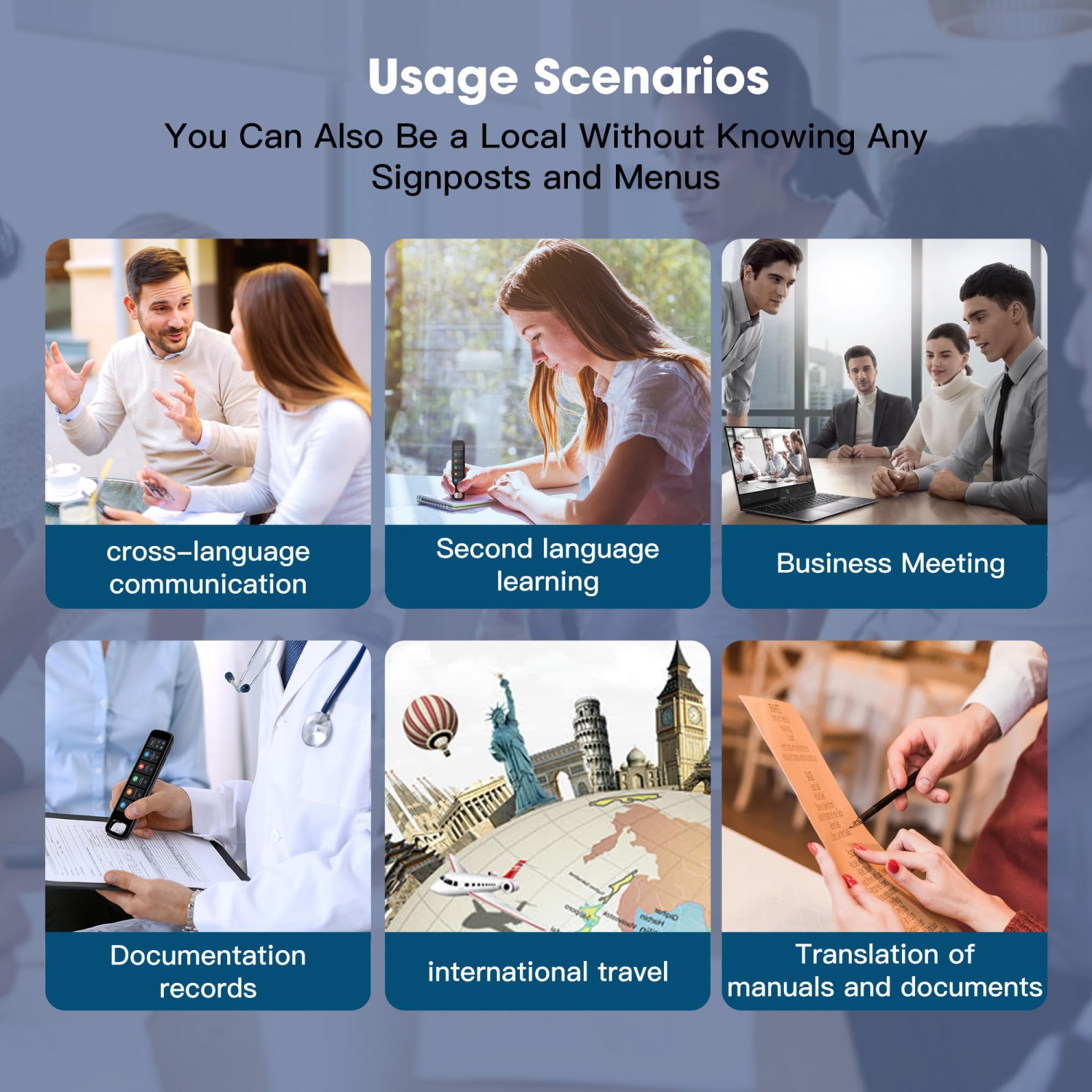Stylo de numérisation de traduction, stylo traducteur à 142 langues avec écran tactile de 3,71&nbsp;po, dispositif de traducteur vocal portatif pour