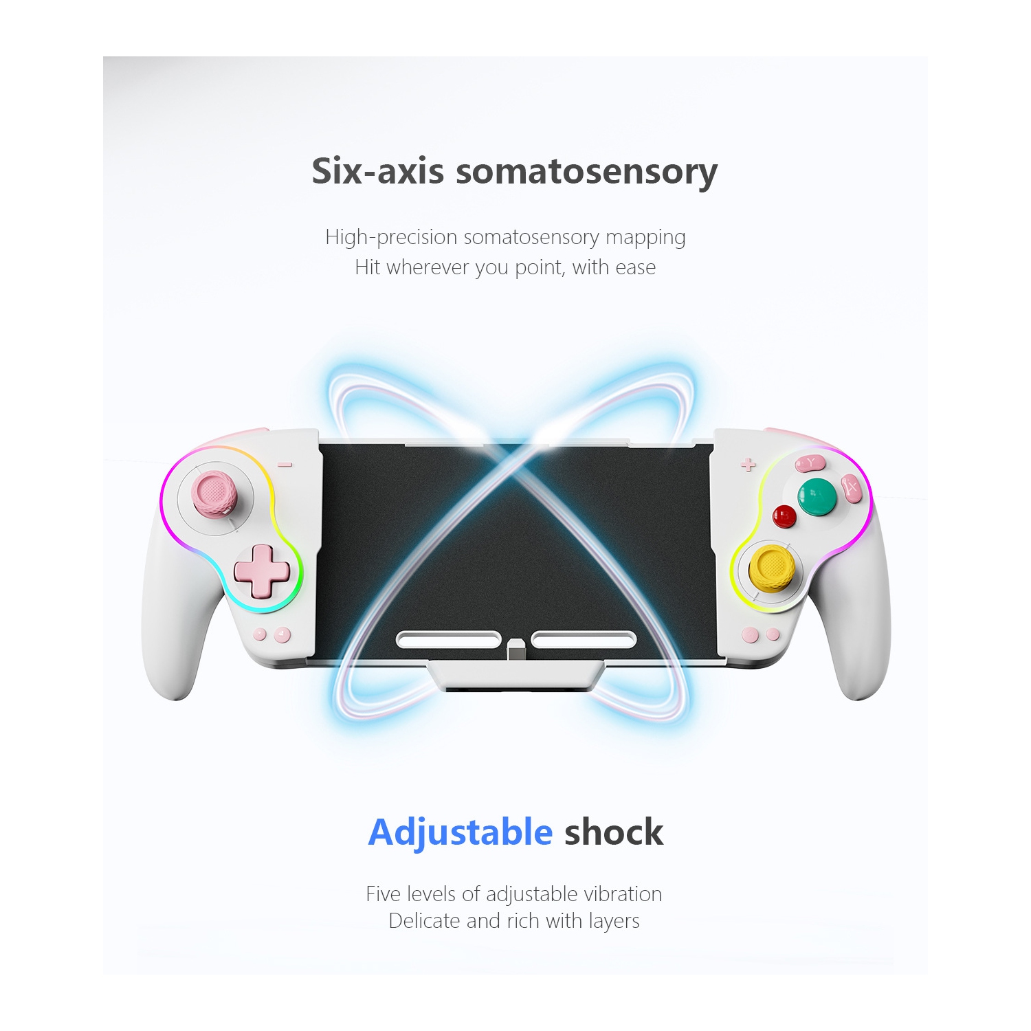 Commutateur Lianyou, prêt à l'emploi, manette de jeu rétro nostalgique, programmation avec poignée somatosensory OLED, manette sans fil - violet