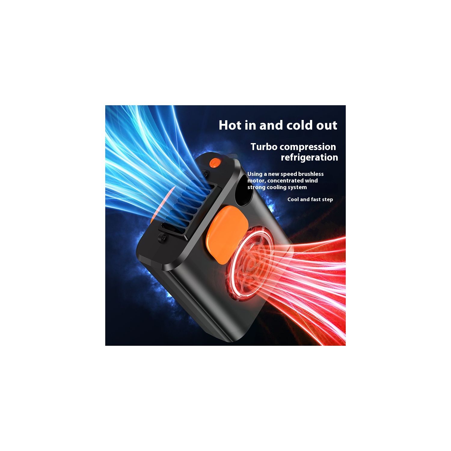 Waist-hanging fan, portable waist-clip USB charging portable outdoor leafless neck-hanging fan, desktop handheld small fan - blue