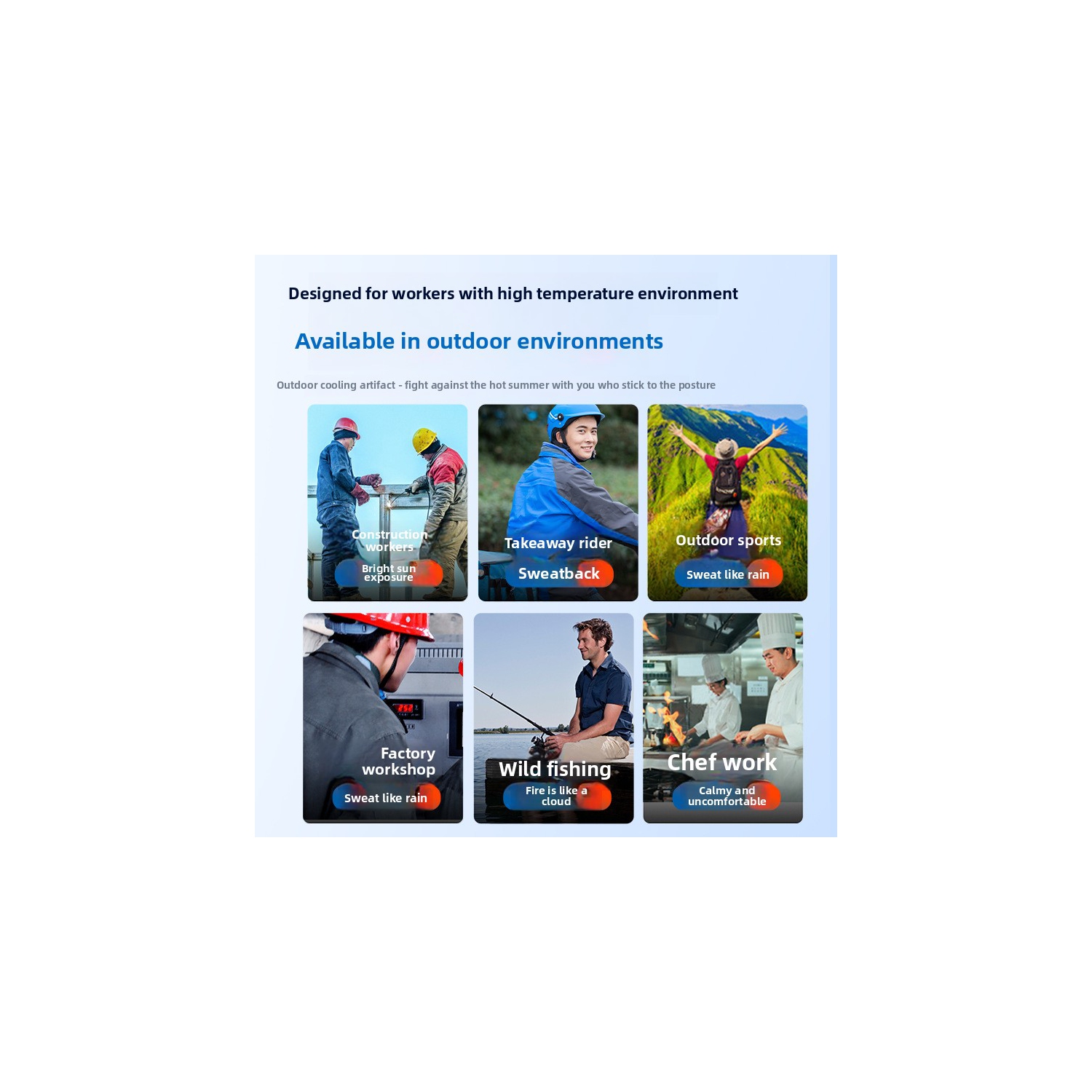 Waist-hanging fan, portable waist-clip USB charging portable outdoor leafless neck-hanging fan, desktop handheld small fan - blue