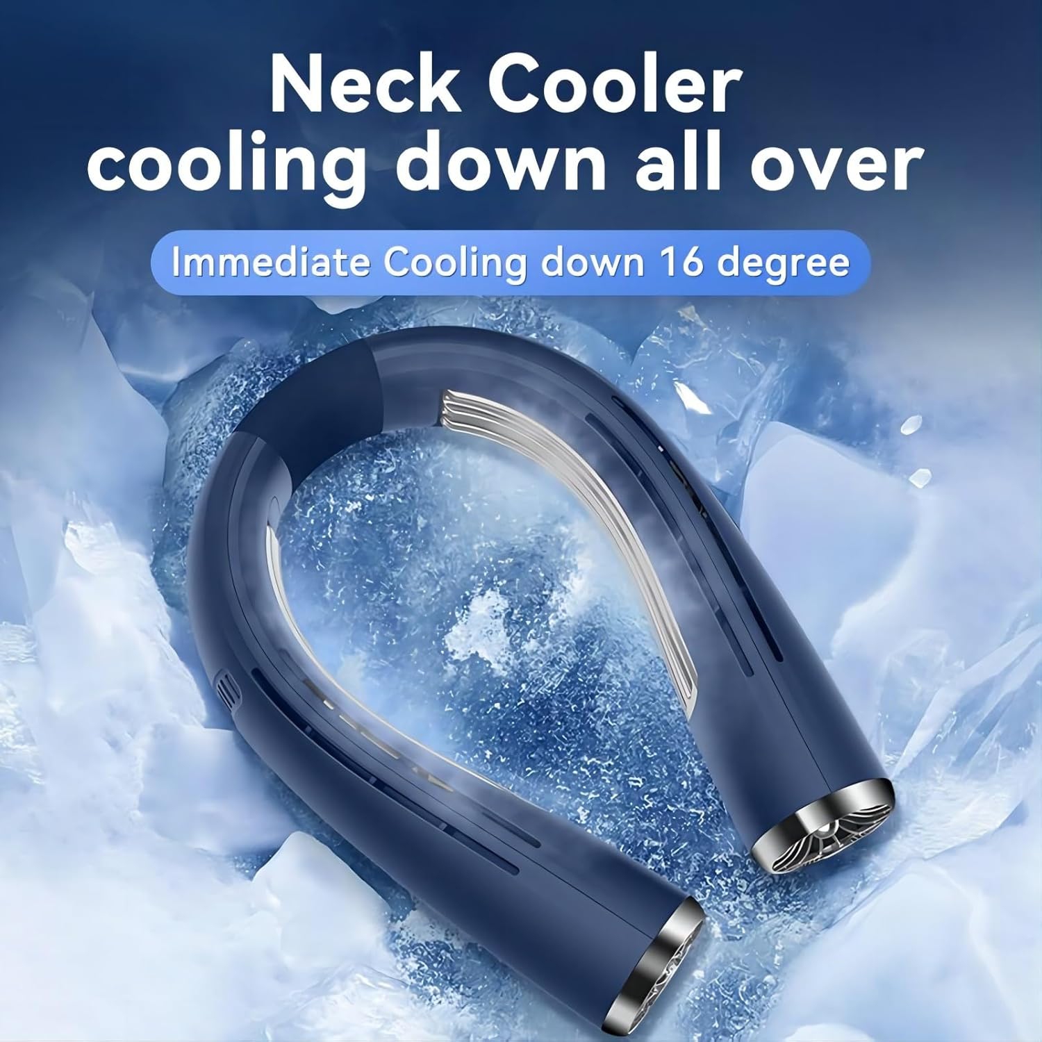 Small appliance lazy neck fan, cooling usb charging outdoor camping portable neck air conditioner, neck air conditioner, 6000mAh battery - apricot