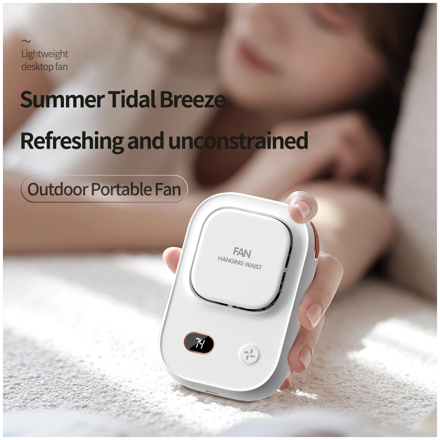 Nouveau ventilateur de cou sans feuilles, mini ventilateur portatif de bureau à la taille d'extérieur à turbine USB, ventilateur de refroidissement