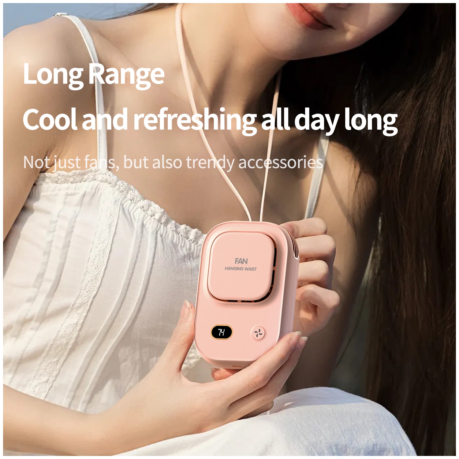 Nouveau ventilateur de cou sans feuilles, mini ventilateur portatif de bureau à la taille d'extérieur à turbine USB, ventilateur de refroidissement