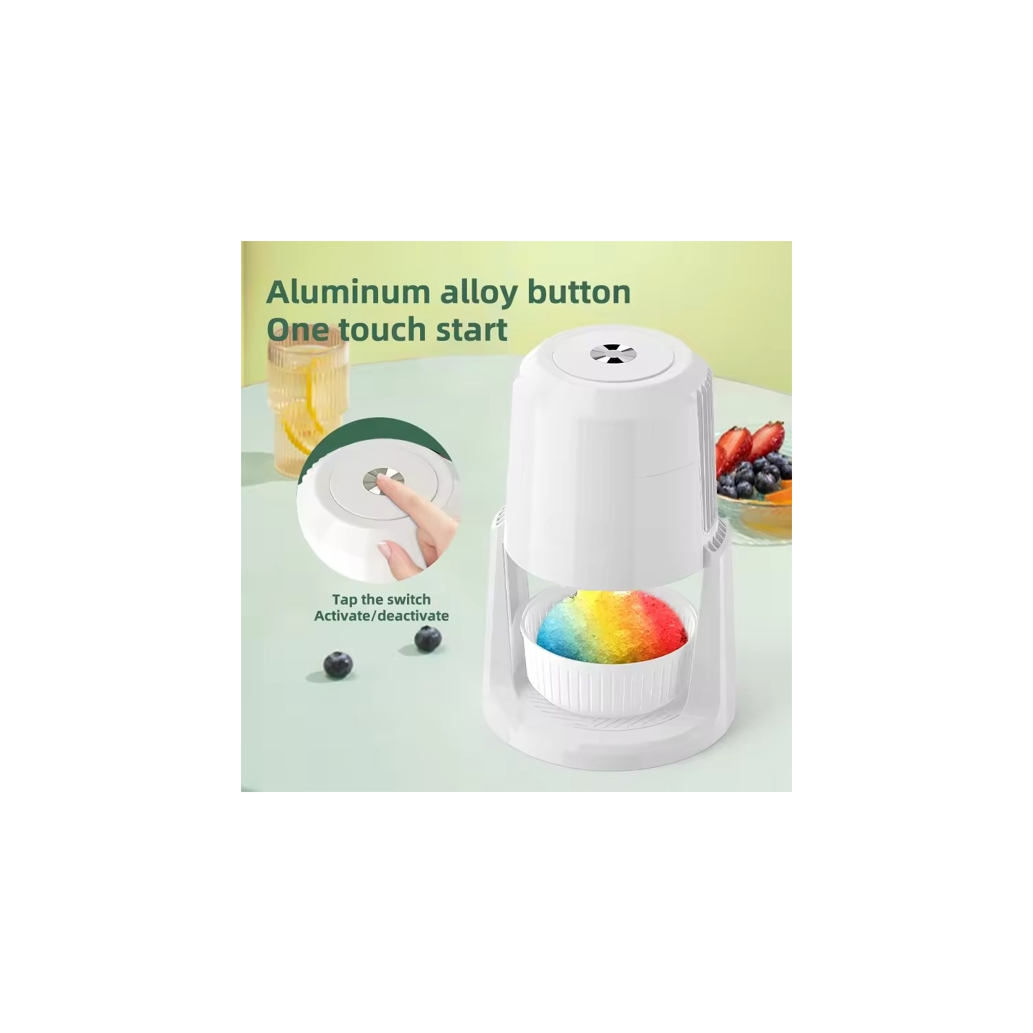 Shaved Ice, Snow Cone and Shaved Ice Machine with 2 Reusable Plastic Ice Mold Cups,for Homemade Shaved Ice, Slushies, Cocktails & More