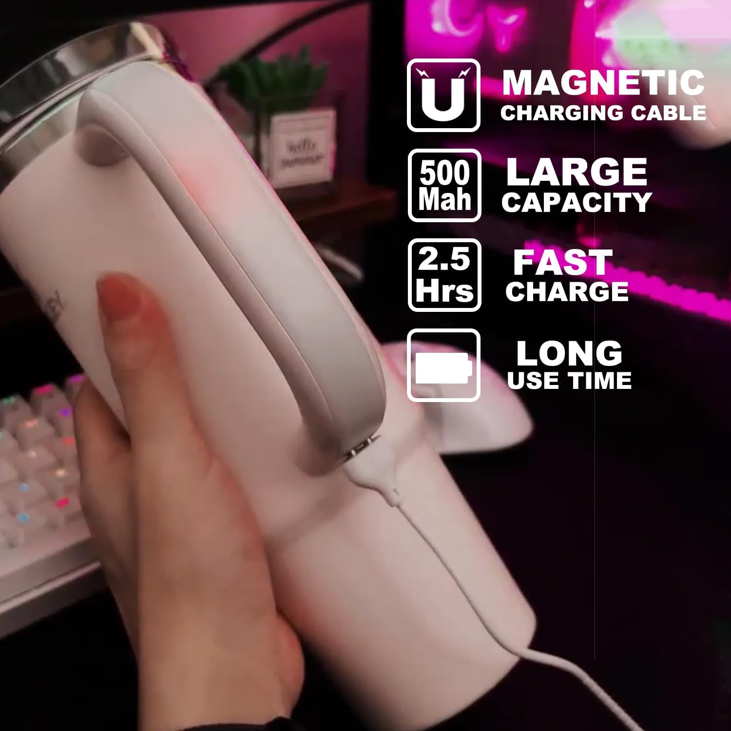 LED Light Up Handle Compatible with Stanley 40oz/30oz, Glow Tumbler Handle Suit for Stanley Accessories Use for Outdoor, Party, Home