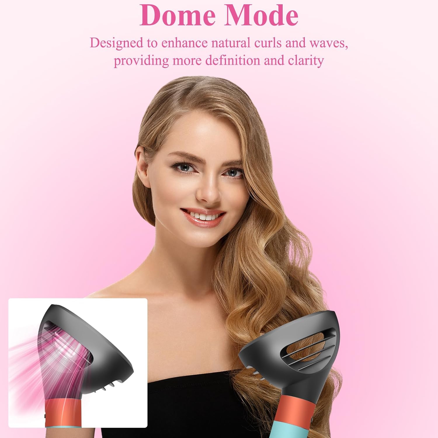 Wave Curl Diffuser Compatible with Dyson,Dome & Diffuse Modes for Curl Wave Hair,Hair Diffuser Attachment for Dyson HS01/05